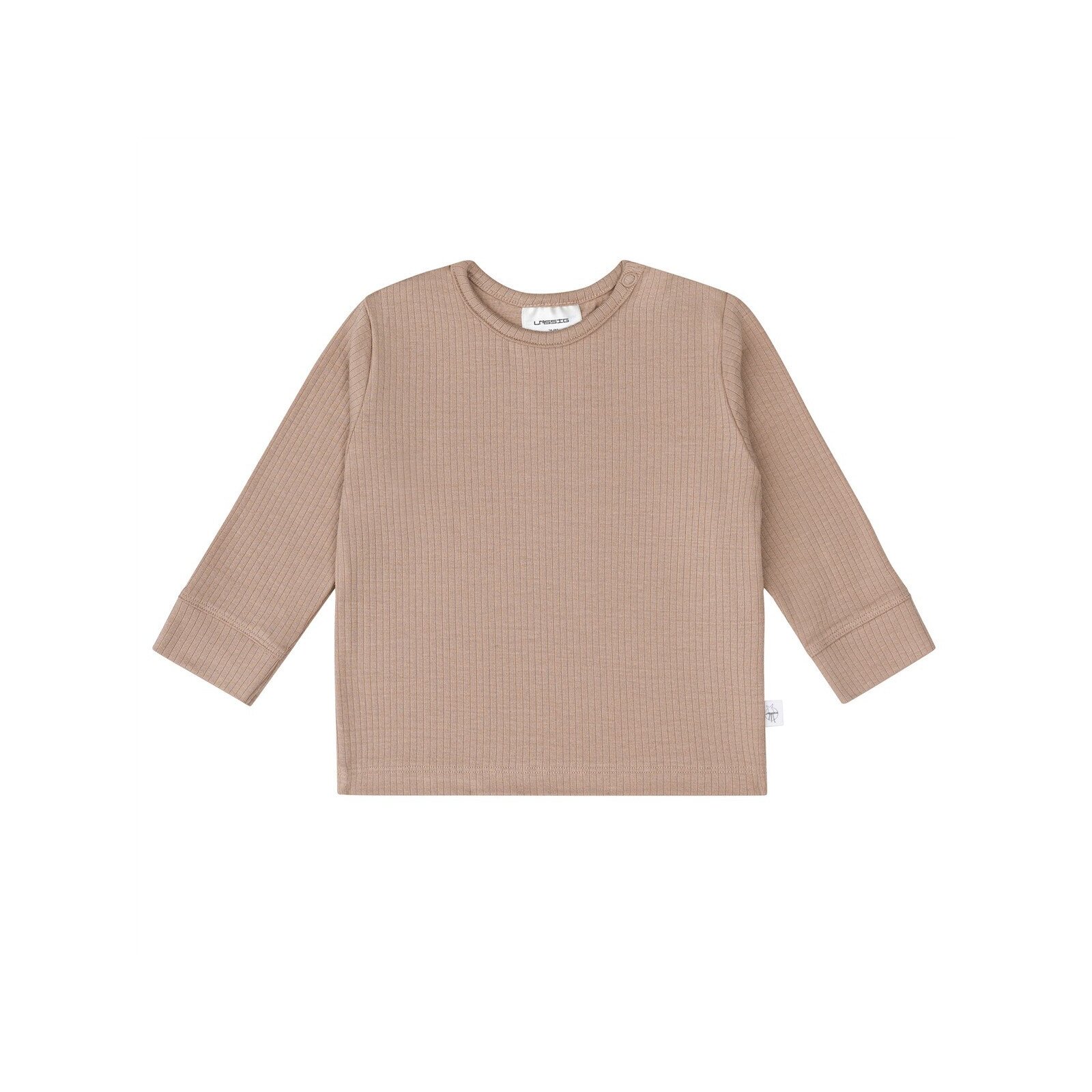 Lässig - Baby-Langarmshirt gerippt - Hellbraun, Gr. 62-68
