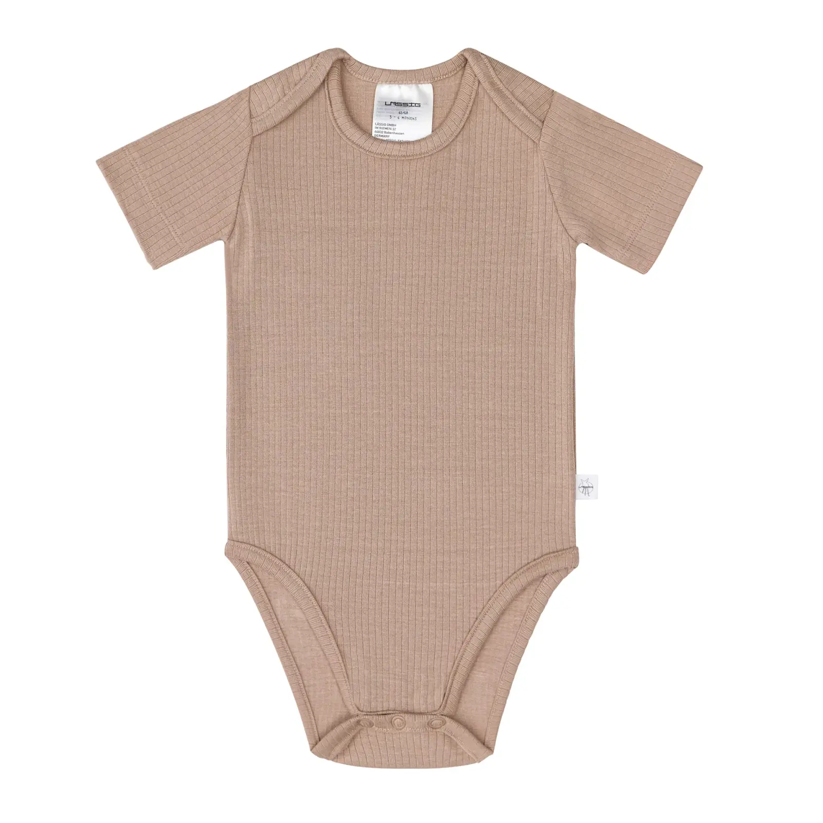Lässig - Baby Body Kurzarm - gerippt, Hellbraun, Gr. 50-56 (2)