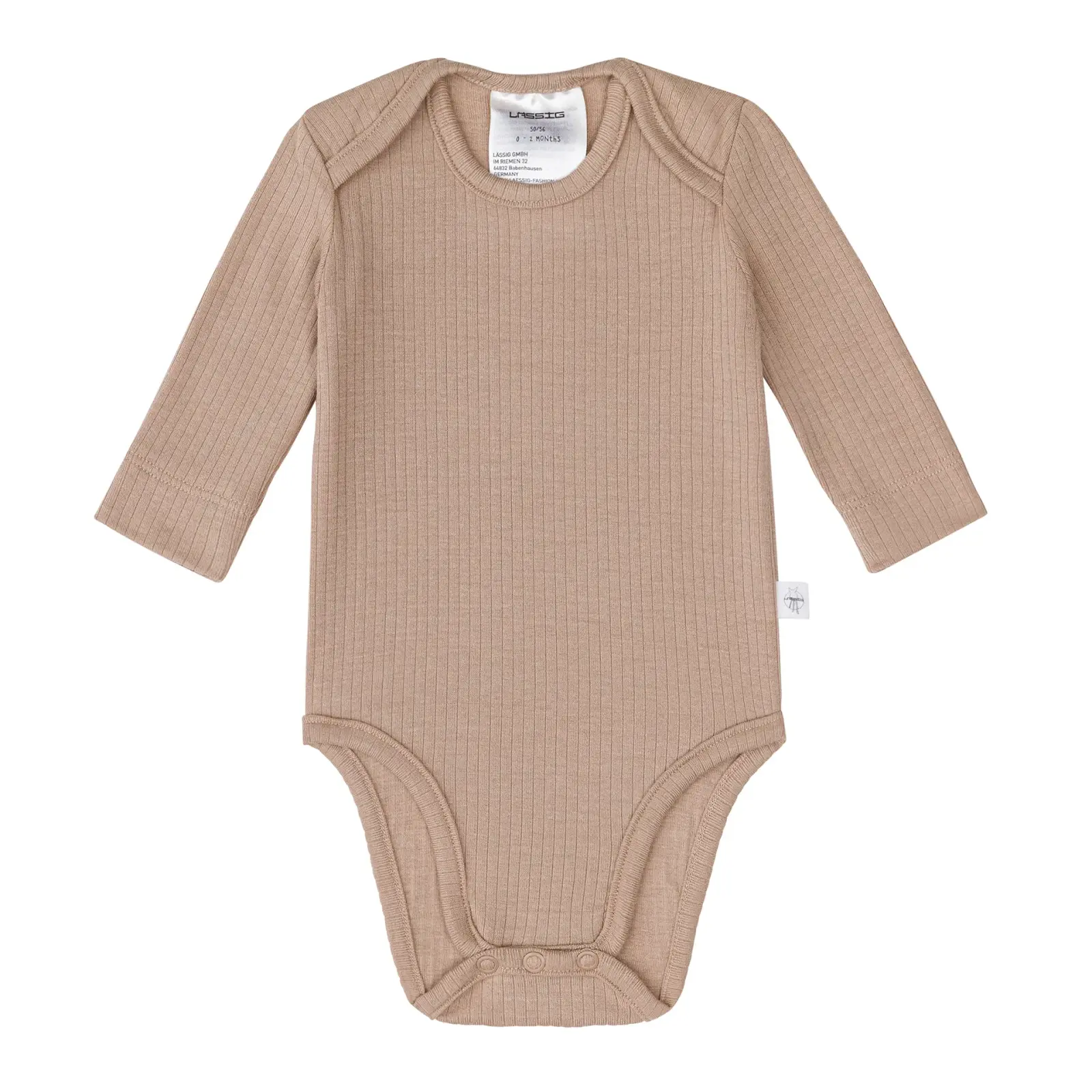 Lässig - Baby Body Langarm - gerippt, Hellbraun, Gr. 50-56 (2)