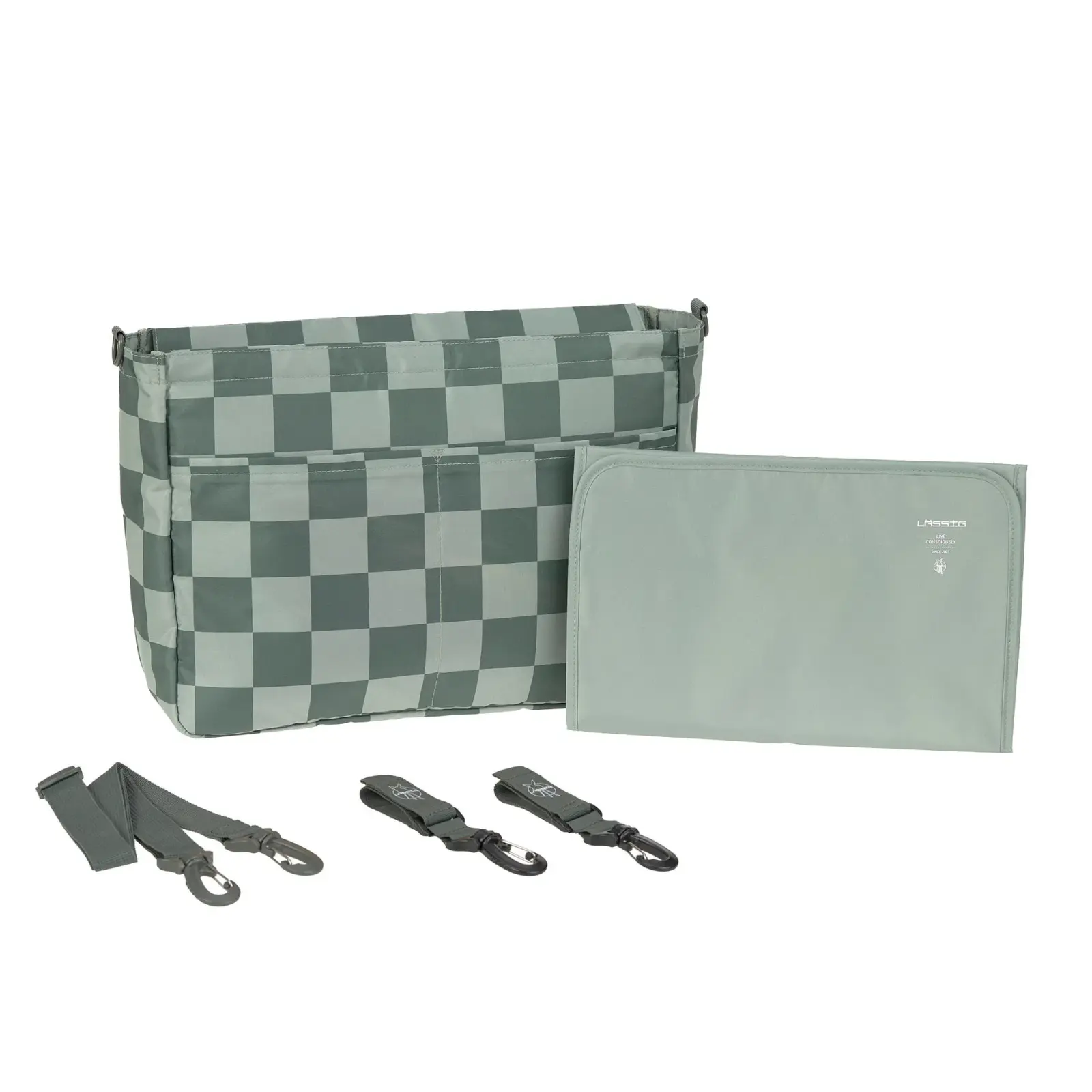 Lässig - Multi Tasche MIX für Kinderwagen, Grün Oliv