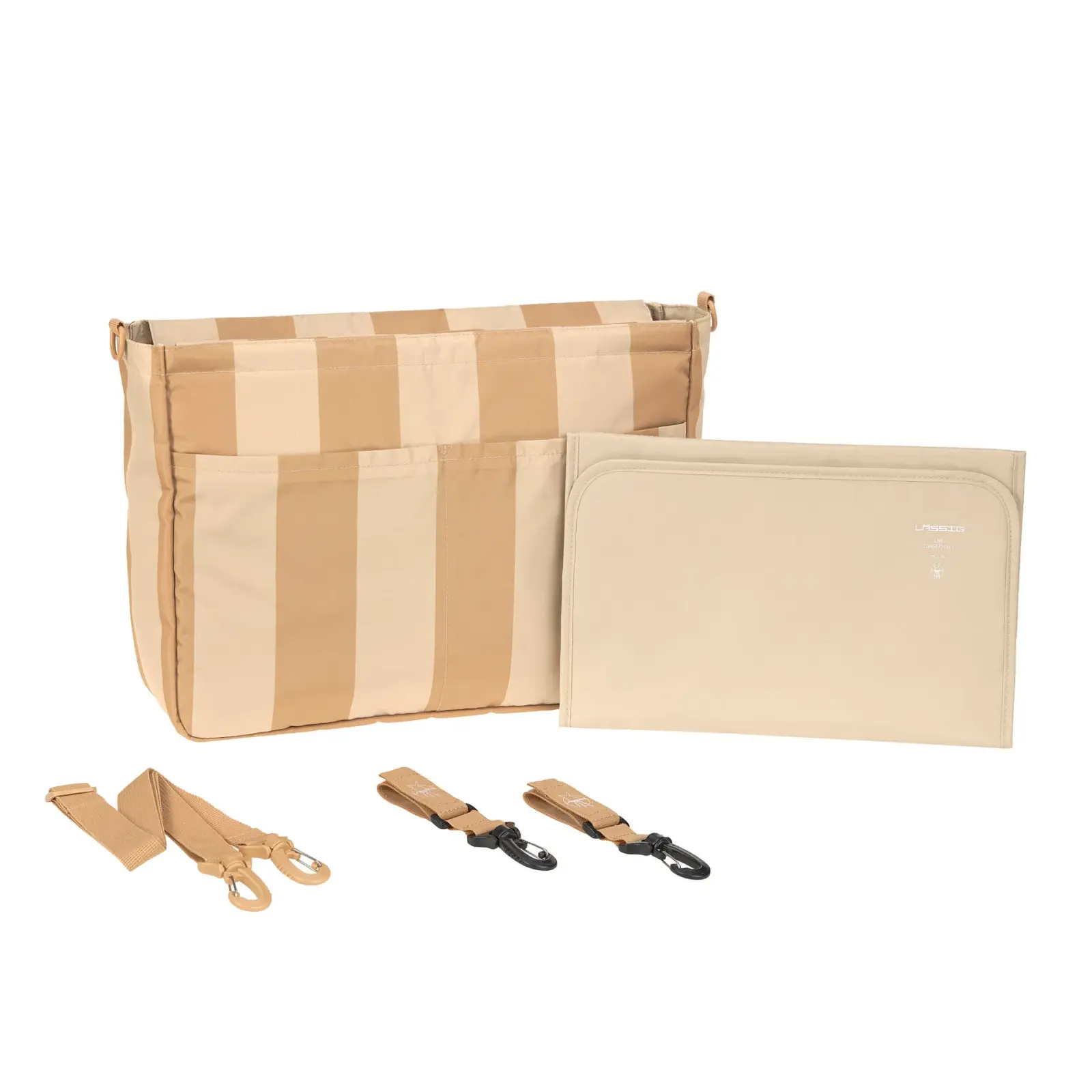 Lässig - Multi Tasche MIX für Kinderwagen, Kamel Beige (1)