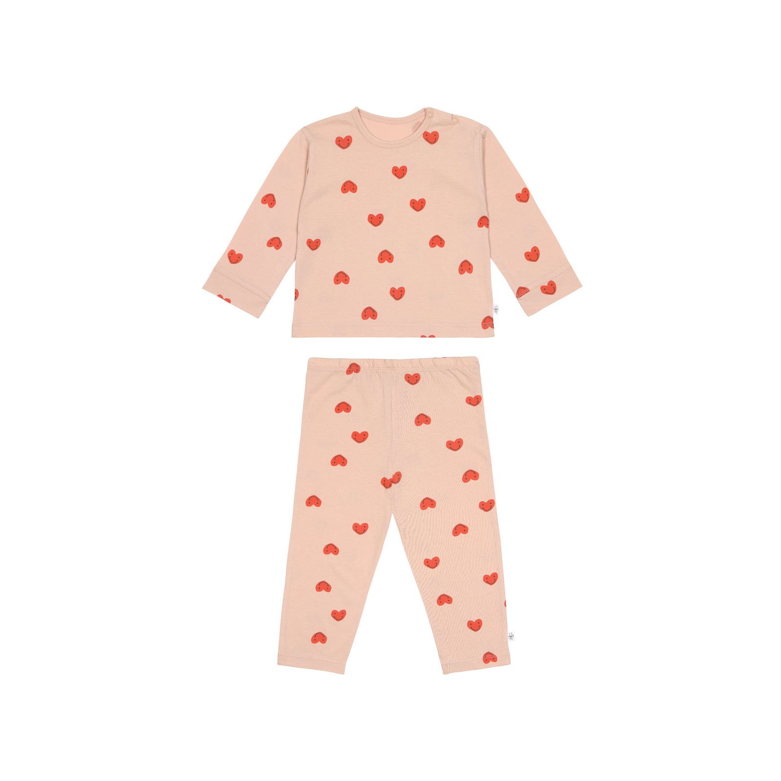 Lässig - Kinder-Pyjama lang - Herzen Rosa, Bio-Baumwolle, Gr. 98/104
