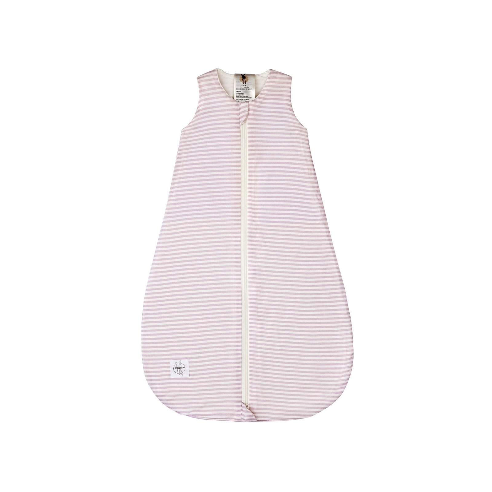 Lässig - Baby Schlafsack 0,5 TOG - Gestreift, Lavender Milky, 0-2 Monate