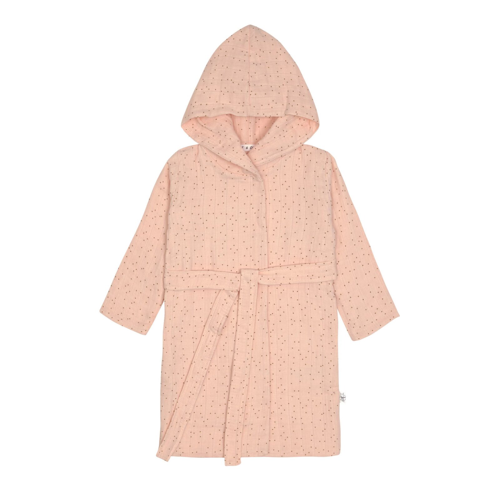 Lässig - Kinder-Bademantel aus Musselin - Dots Peach Rose, 2-3 Jahre