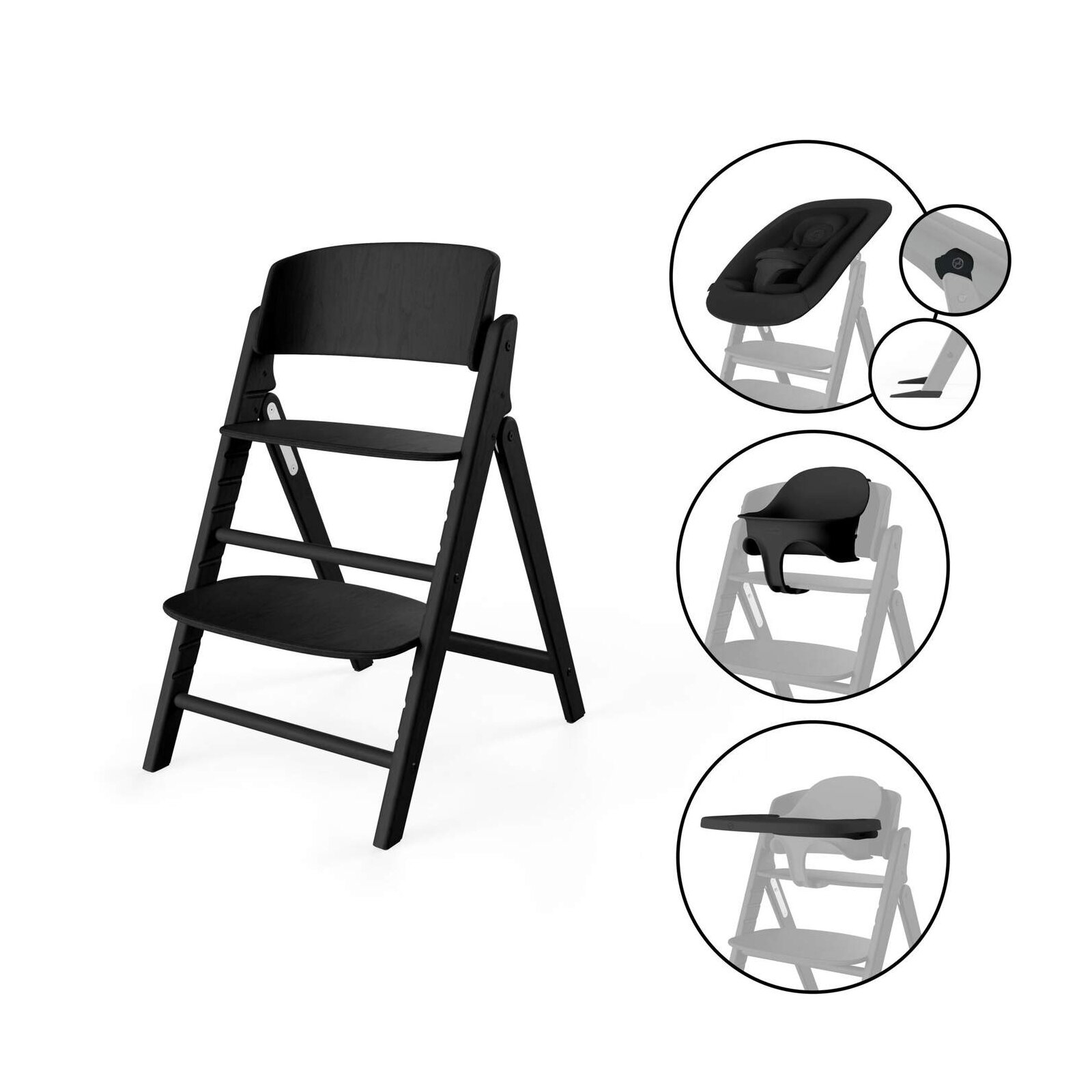 Cybex - Gold CLICK & FOLD Hochstuhl 4 in 1 Set Stunning black
