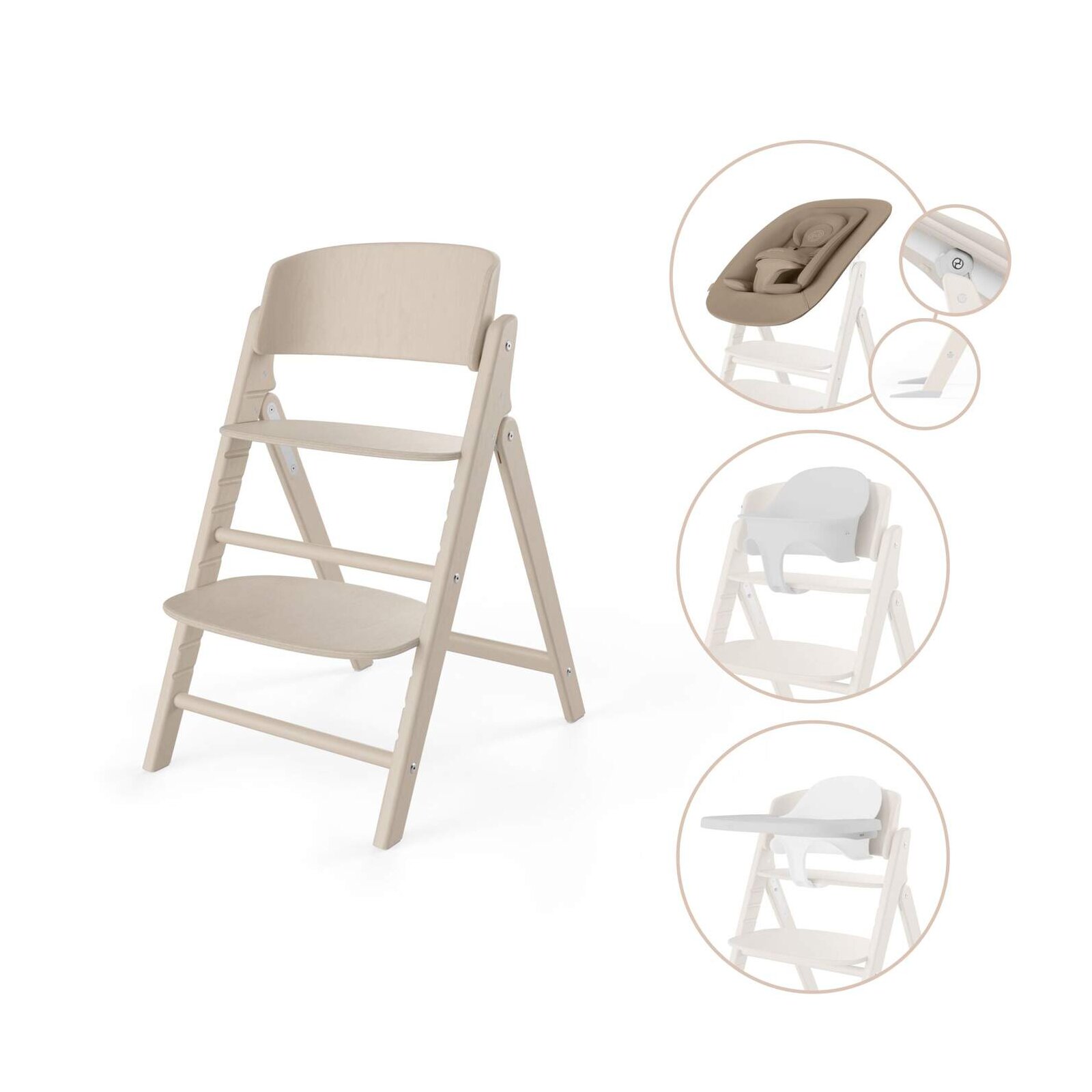 Cybex - Gold CLICK & FOLD Hochstuhl 4 in 1 Set All natural