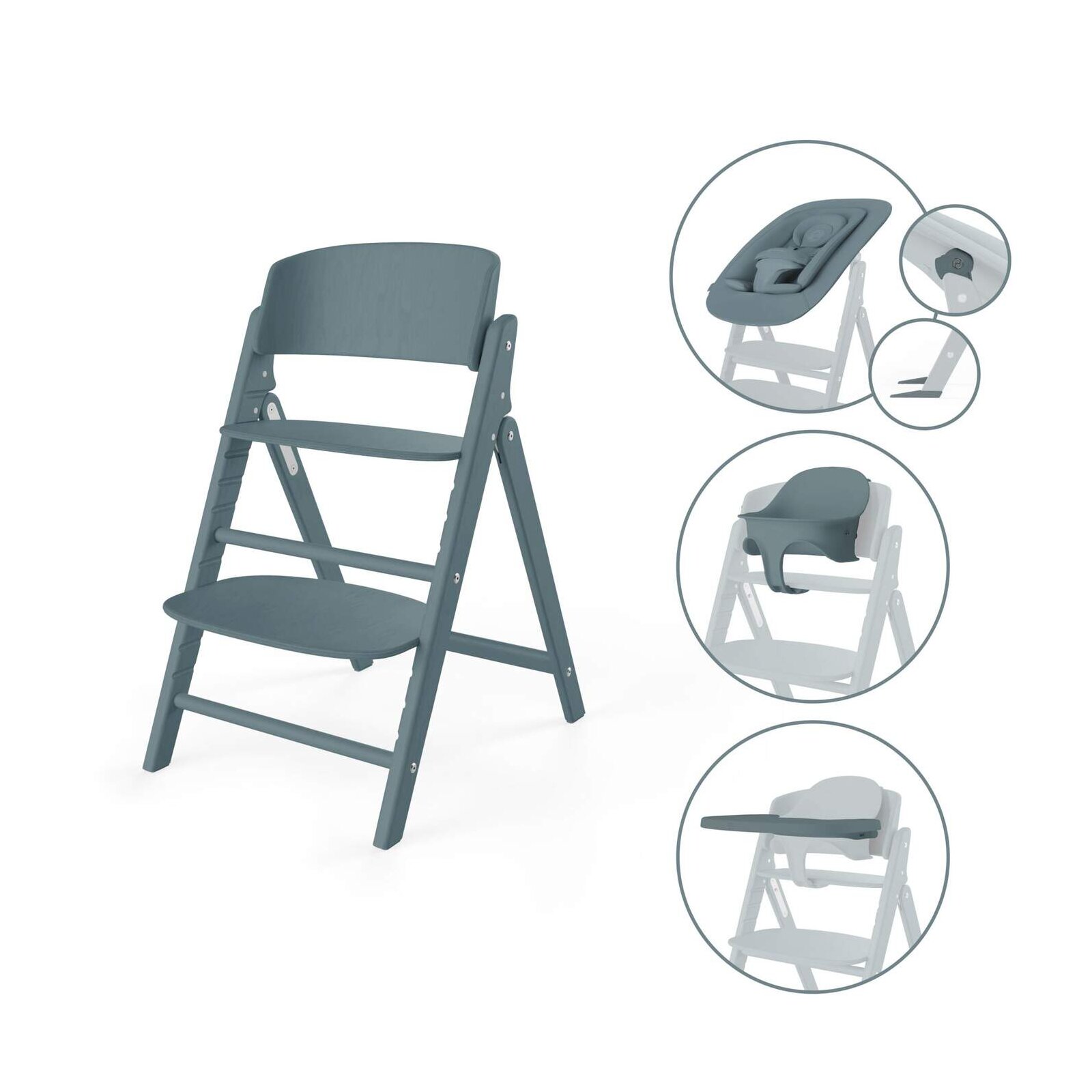 Cybex - Gold CLICK & FOLD Hochstuhl 4 in 1 Set Stone blue