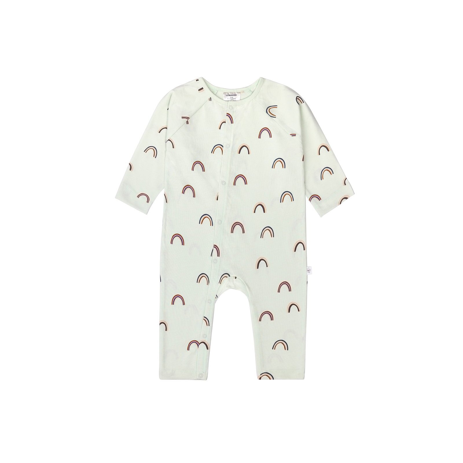Lässig - Baby Schlafoverall - Regenbogen Mint, Bio-Baumwolle, Gr. 86/92