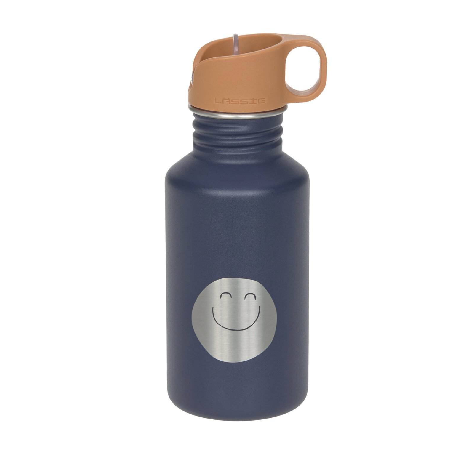 Lässig - Edelstahl Kinder Trinkflasche Little Gang - Smile Navy, ab 4 Jahren