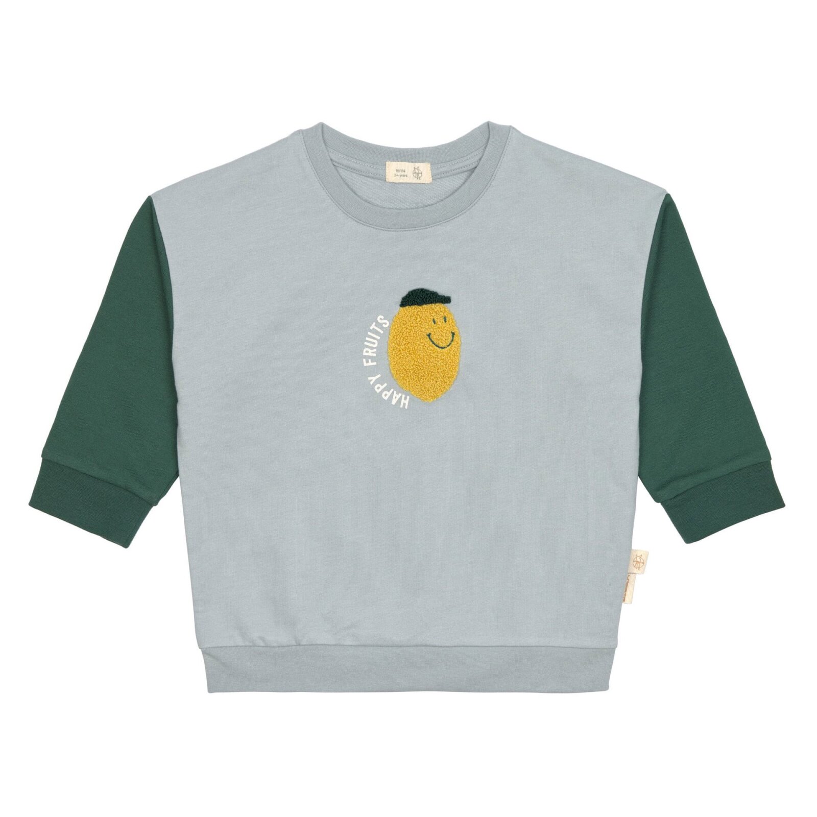 Lässig - Kinder Pullover Bio-Baumwolle - Lemon Light Blue, Gr. 110/116