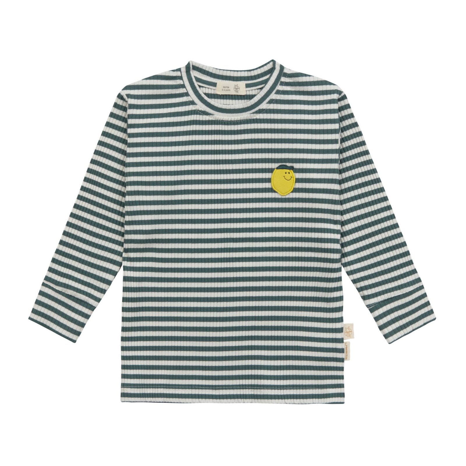 Lässig - Kinder Langarm-Shirt gerippt - Lemon Dark Green, 86/92, 1-2 Jahre