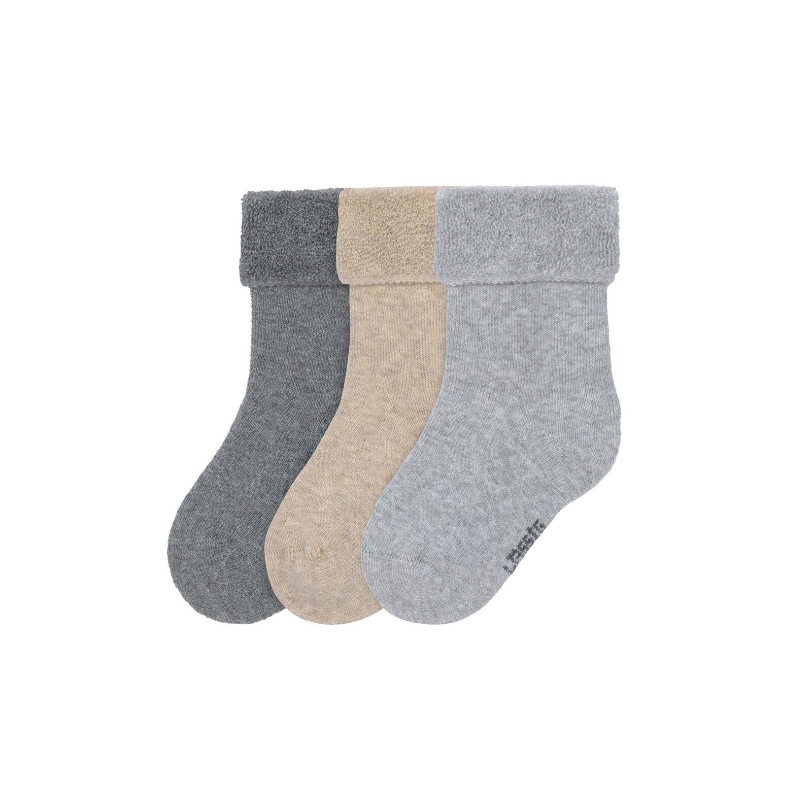 Lässig - Baby Frottee-Socken Little Gang im 3er-Pack - Grey, Gr. 12-14