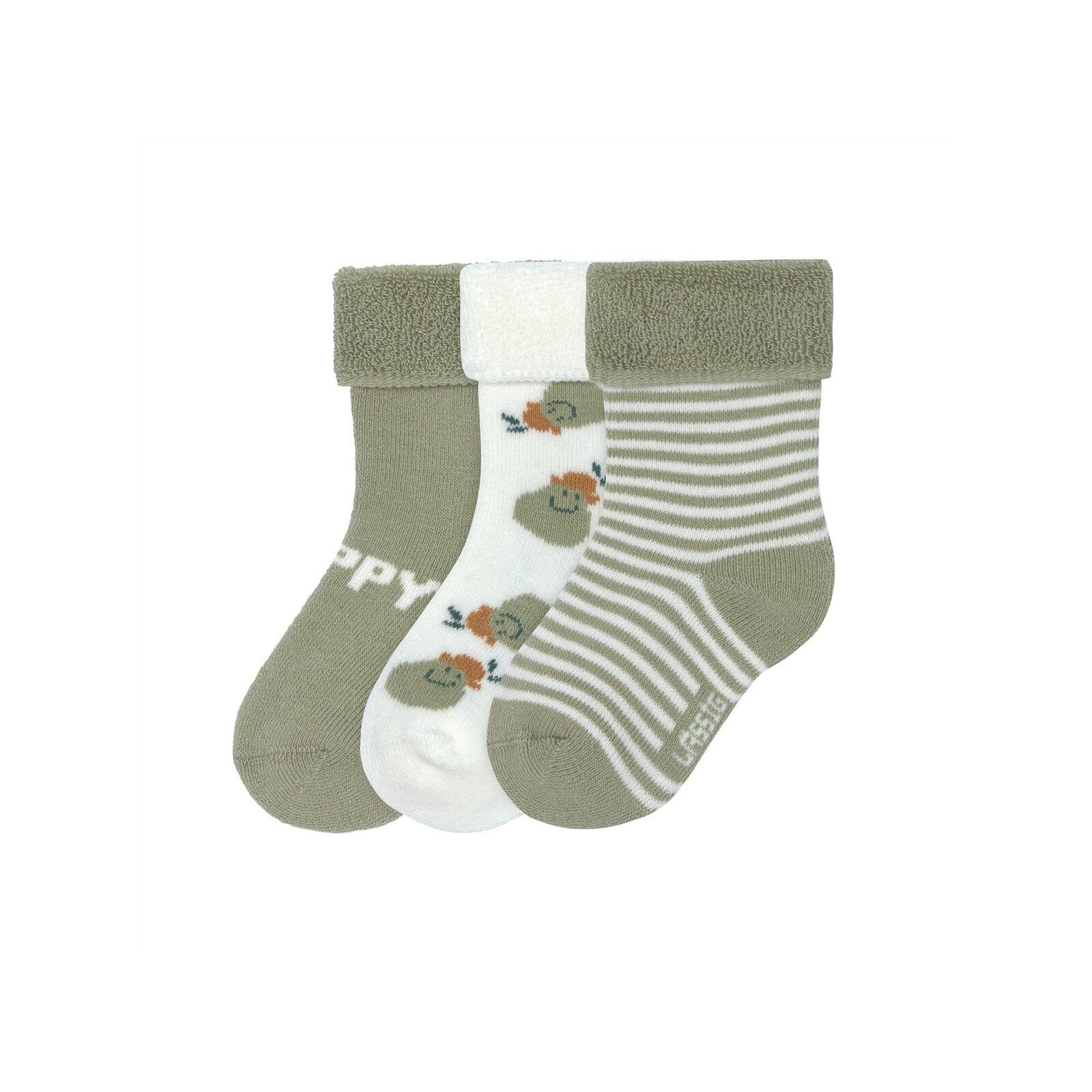 Lässig - Baby Frottee Socken 3er Set - Pear Light Khaki, Gr. 15-18