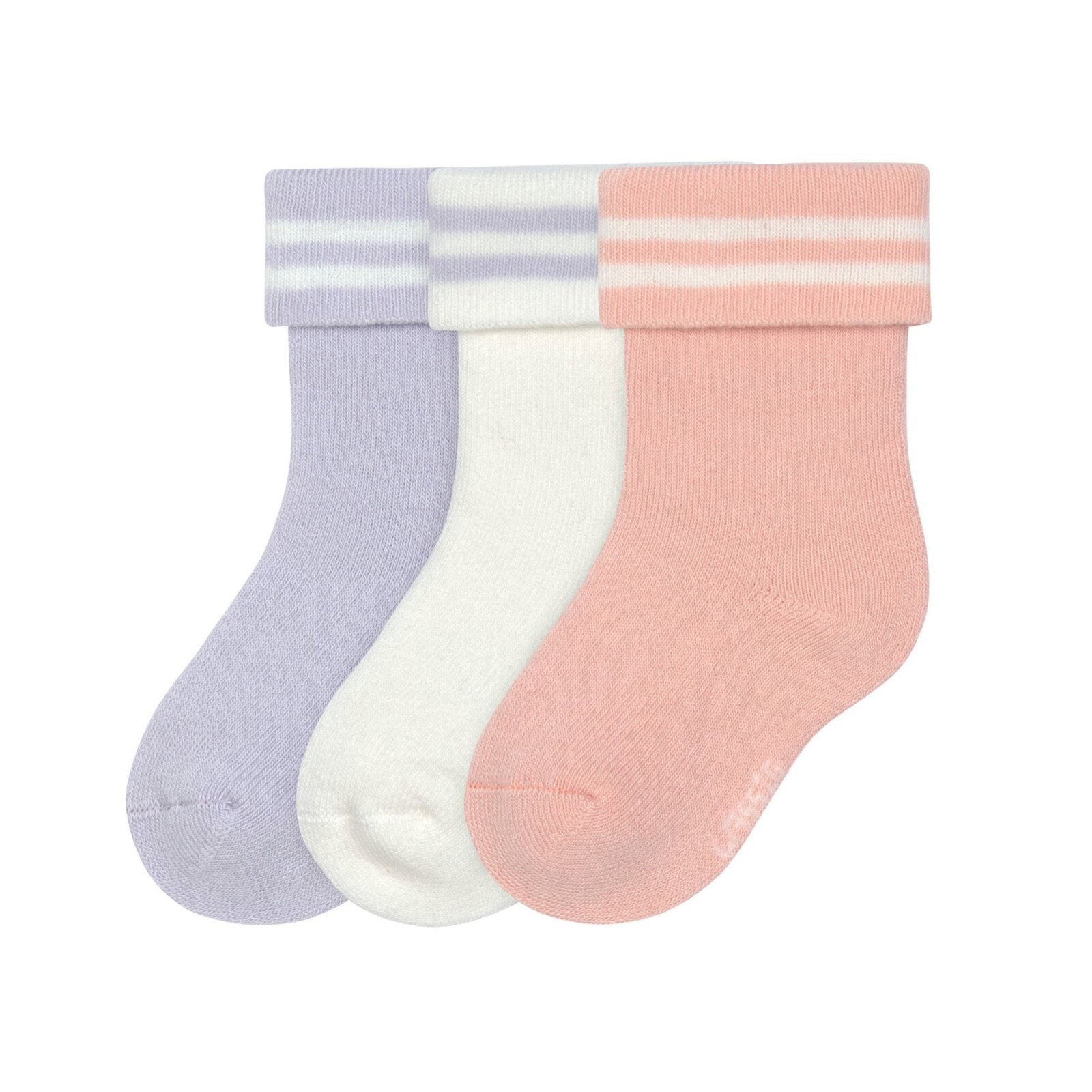 Lässig - Terry Socks - Stripes Pastel Lilac/Peach, 3er-Pack, Gr. 15-18 (2)