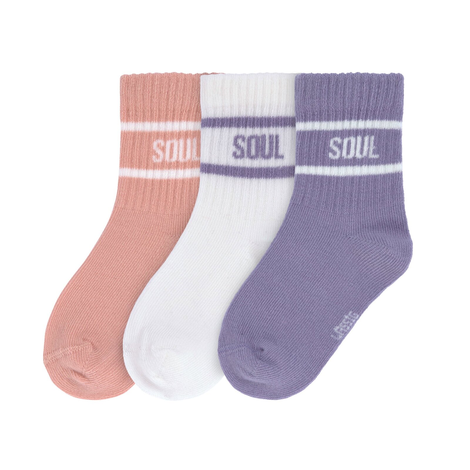 Lässig - Kinder-Tennissocken im 3er-Set - Peach, Pastel Lilac, Gr. 23-26
