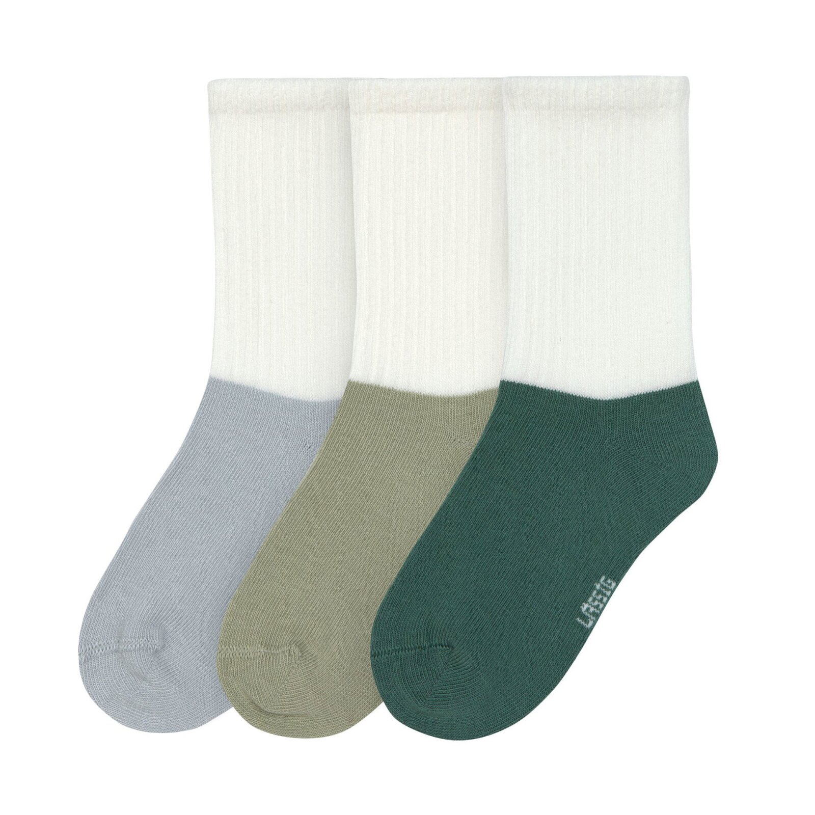 Lässig - Kinder-Tennissocken 3er-Pack - Light Blue, Light Khaki, 2-3 Jahre