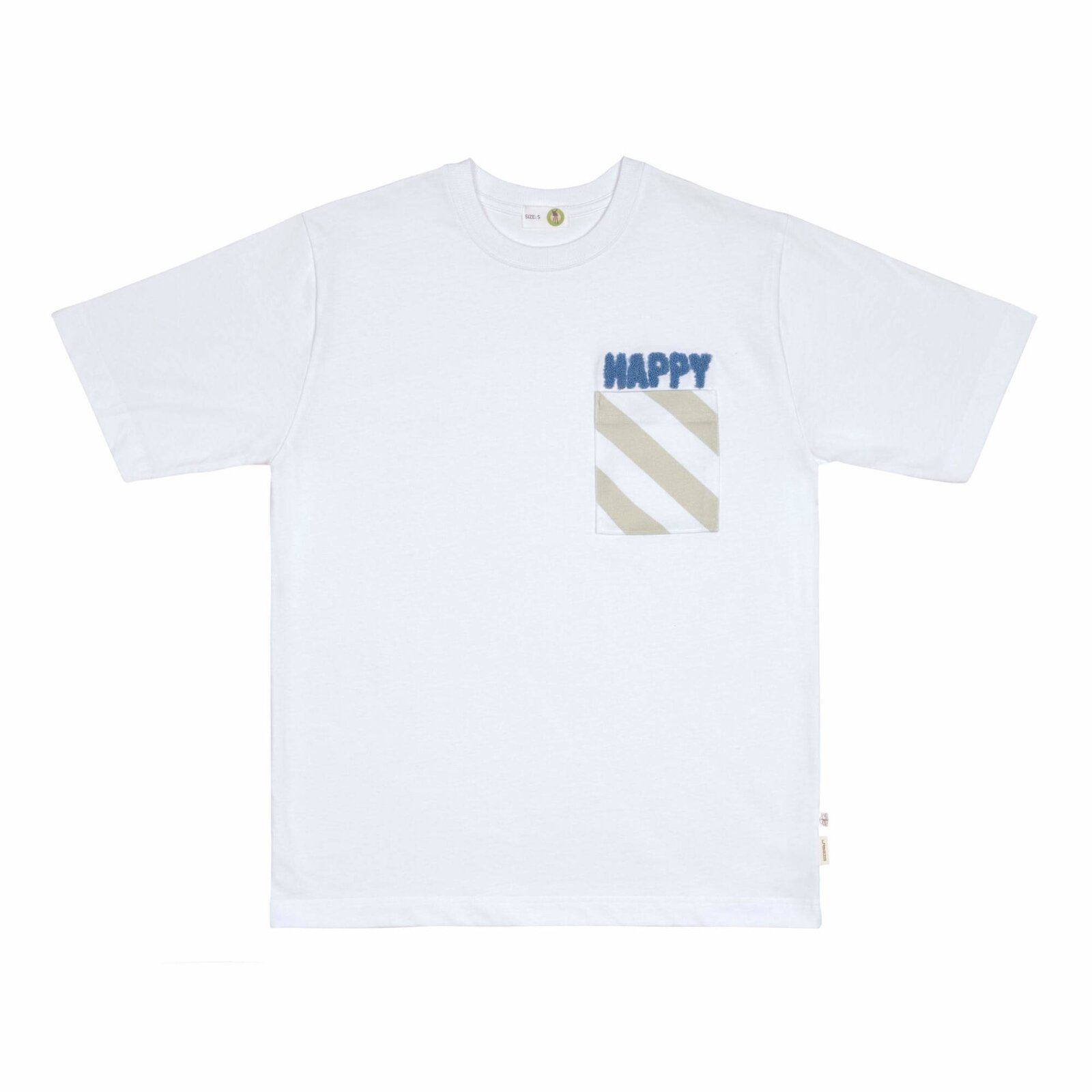 Lässig - Unisex-T-Shirt Relaxed Fit Happy - Milky, Gr. S, Erwachsene