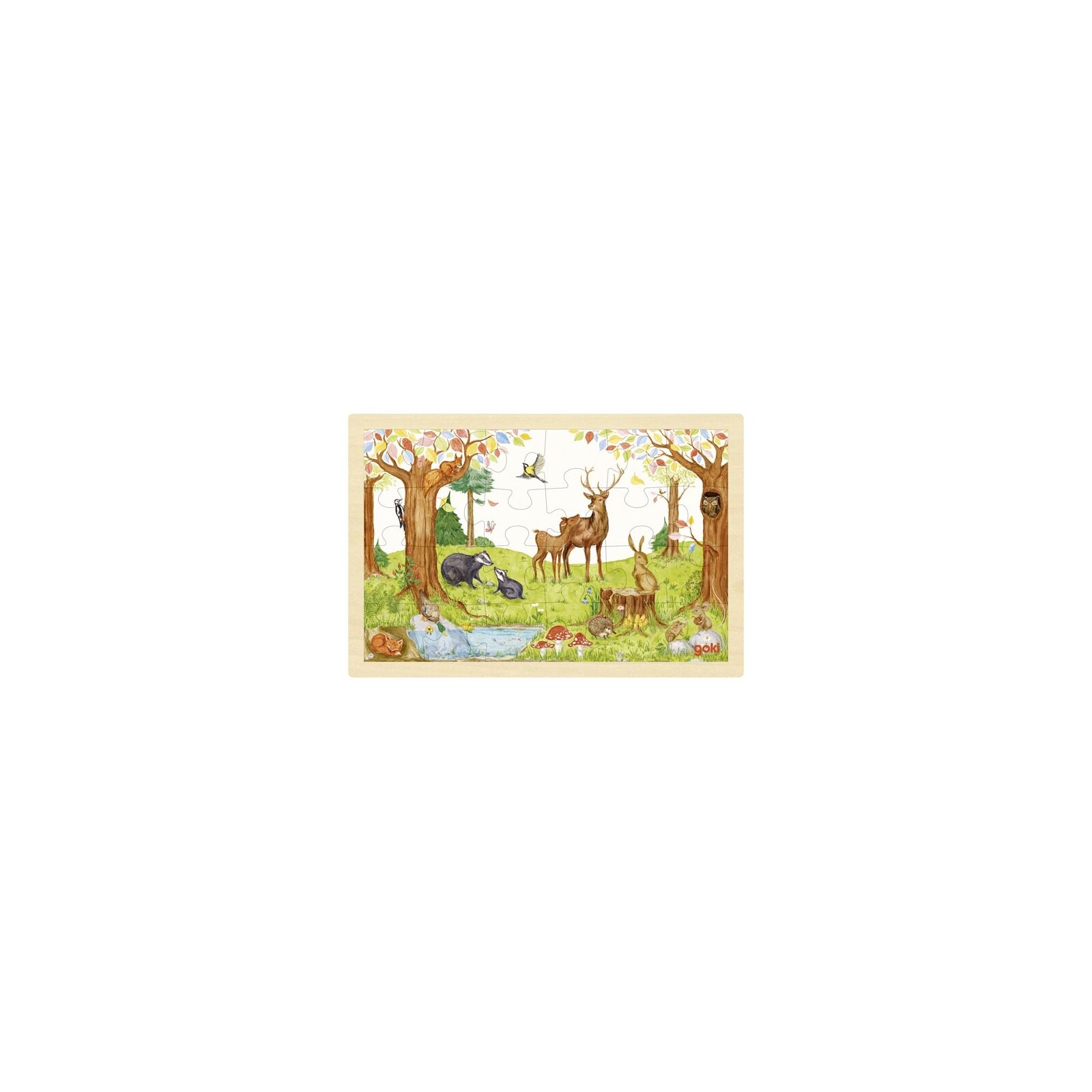 Goki - Puzzle aus Holz - 24 Teile - ab 3 Jahre - Auf der Lichtung
