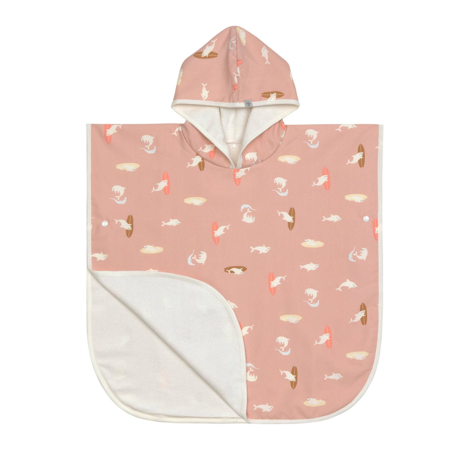 Lässig - Beach Poncho - Dolphin Peach, UV-Schutz 80, 1-3 Jahre