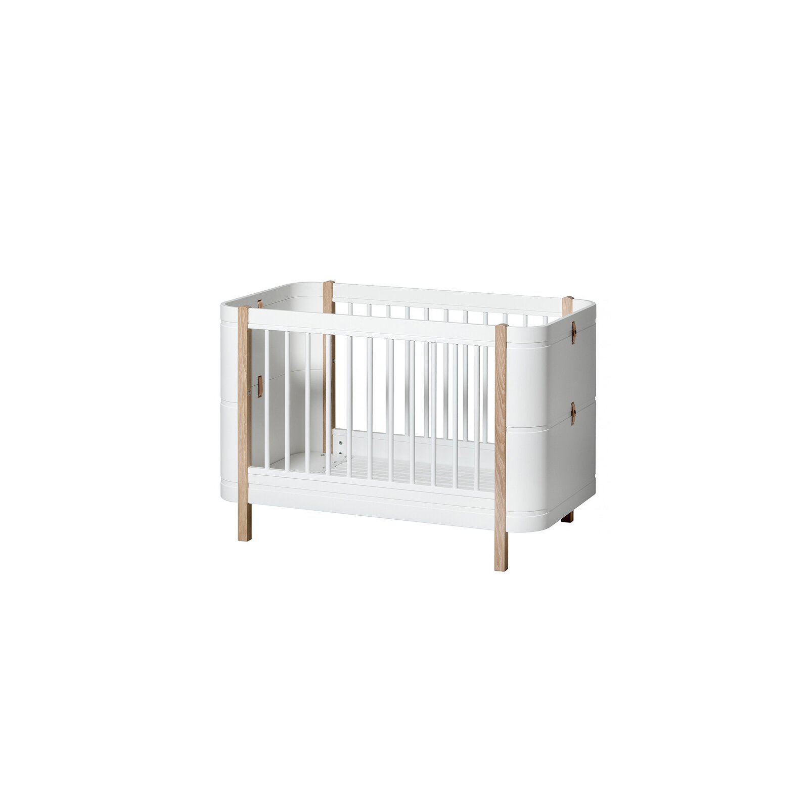 Oliver Furniture - Wood Mini+ Babybett (68 x 122 cm) Weiß / Eiche