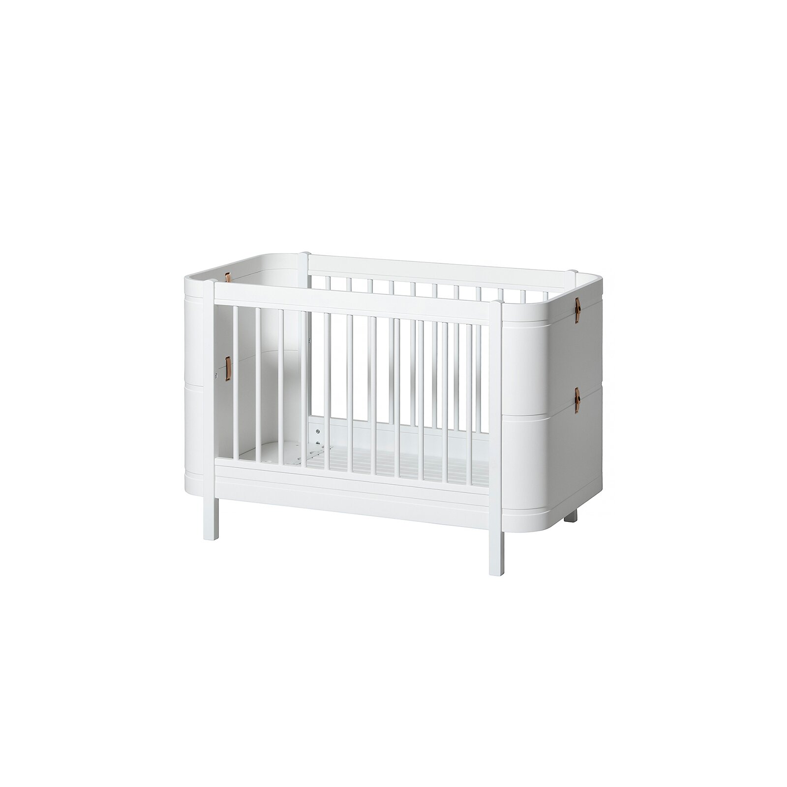 Oliver Furniture - Wood Mini+ Babybett inkl. Umbauset Juniorbett (68 x 122 / 162 cm) Weiß