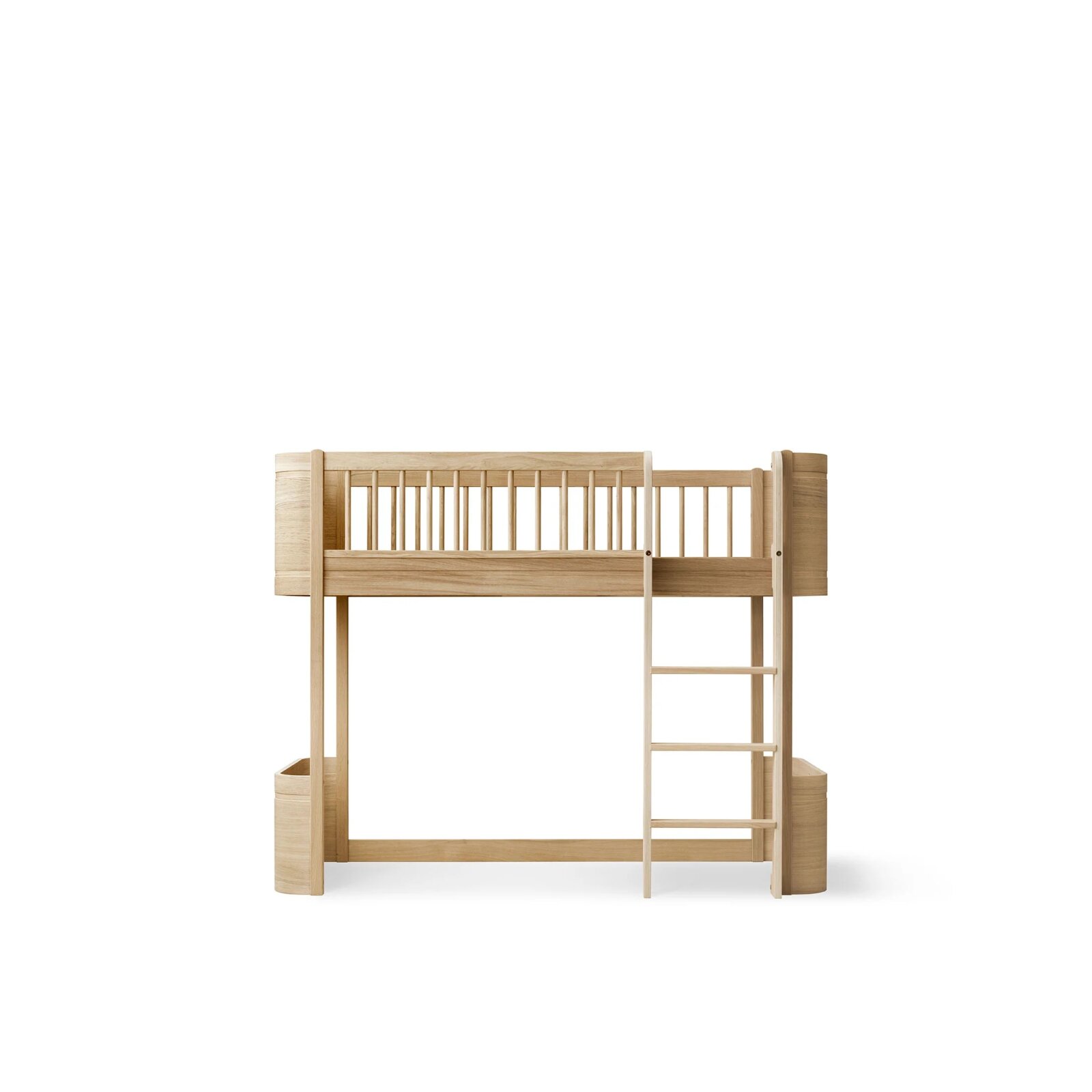 Oliver Furniture - Wood Mini+ halbhohes Hochbett (68 x 162 cm) Eiche