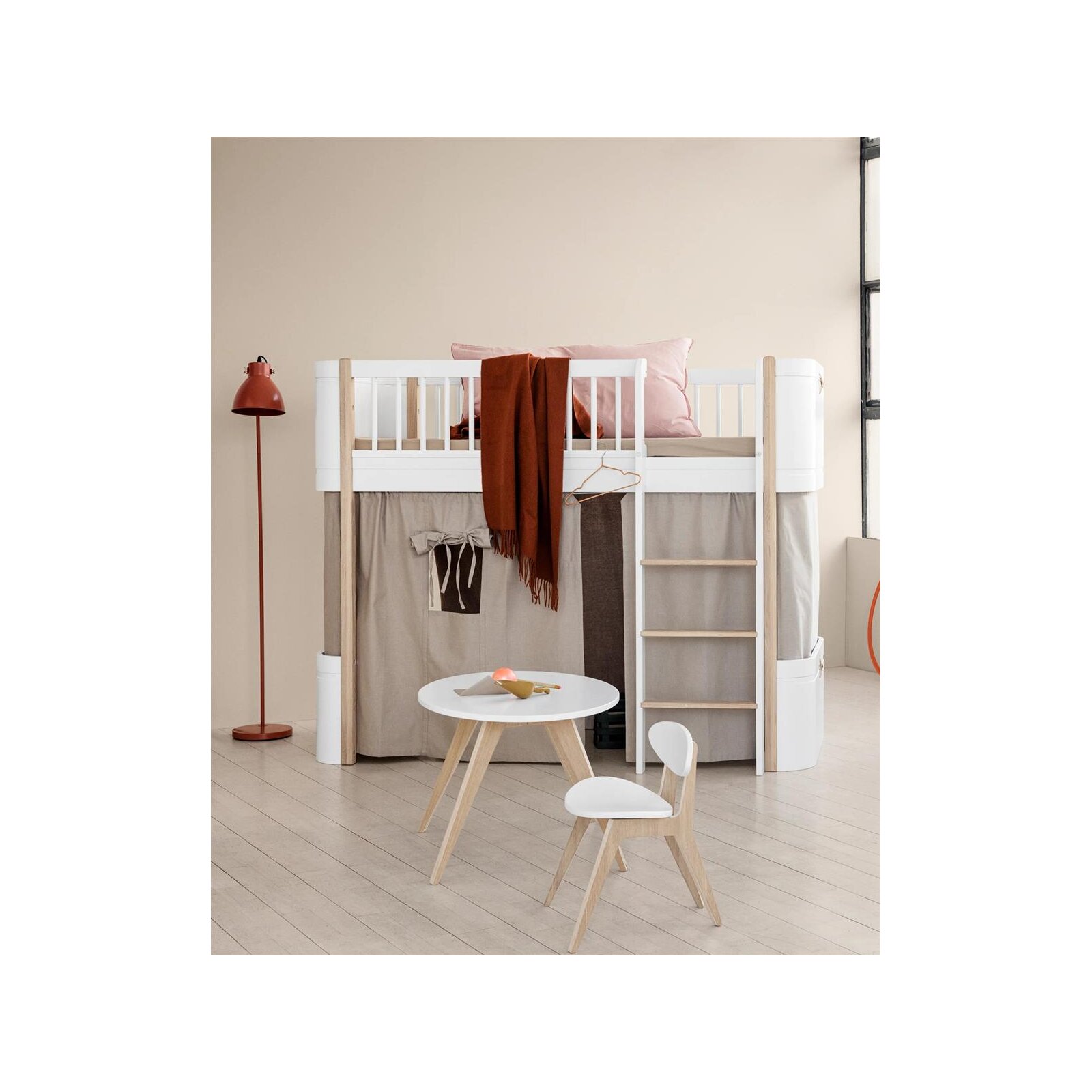 Oliver Furniture - Wood Mini+ Vorhang für halbhohes Hochbett (inkl. Befestigung) Natur