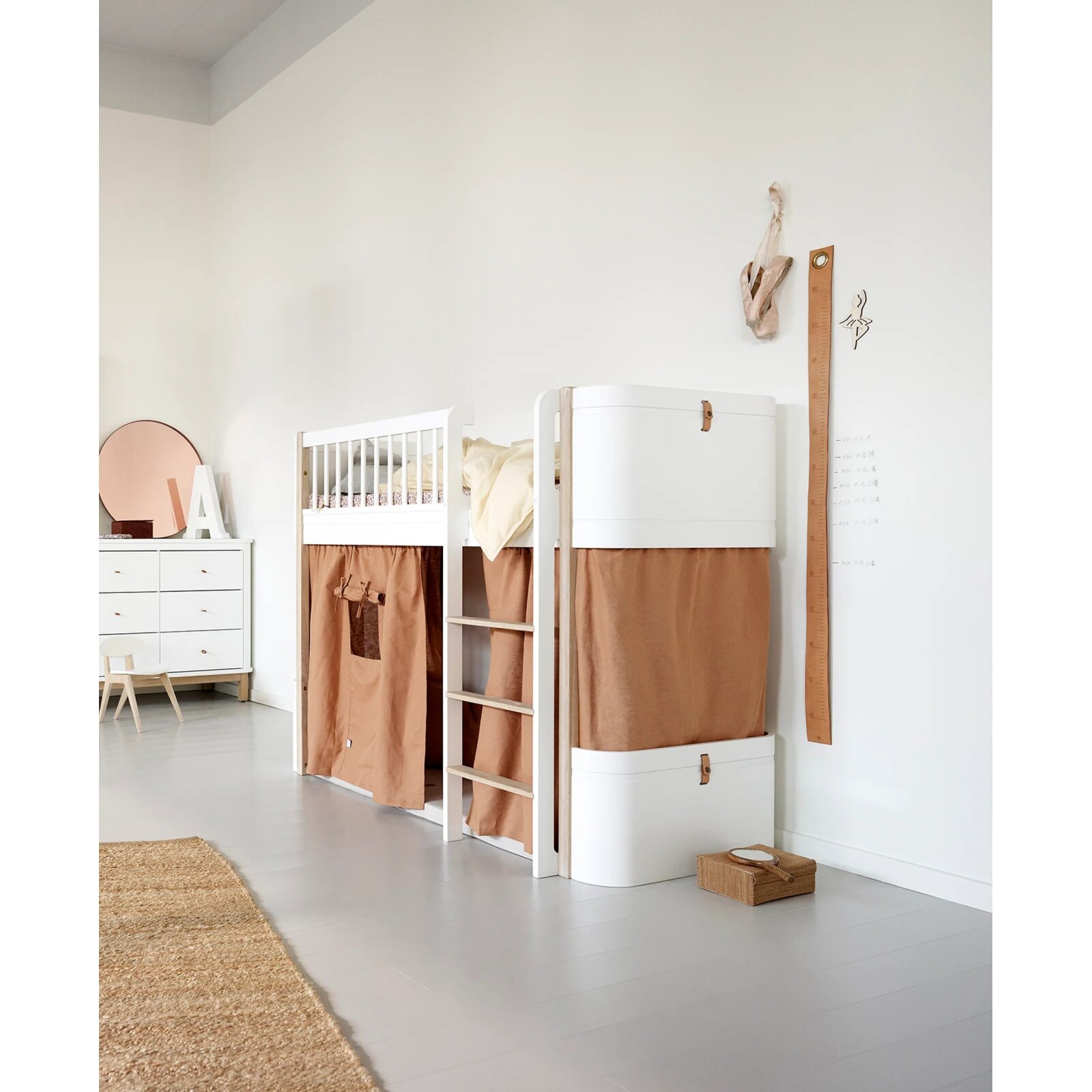 Oliver Furniture - Wood Mini+ Vorhang für halbhohes Hochbett (inkl. Befestigung) Karamell