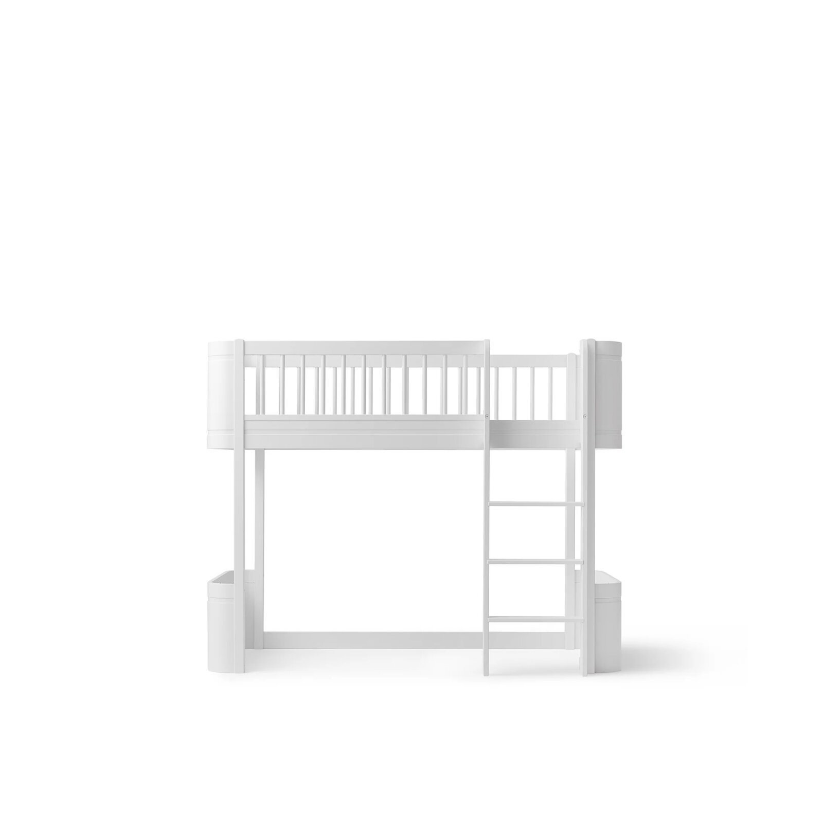 Oliver Furniture - Wood Mini+ halbhohes Hochbett (68 x 162 cm) Weiß