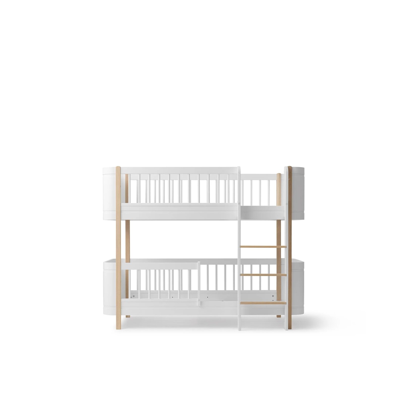 Oliver Furniture - Wood Mini+ halbhohes Etagenbett (68 x 162 cm) Weiß / Eiche
