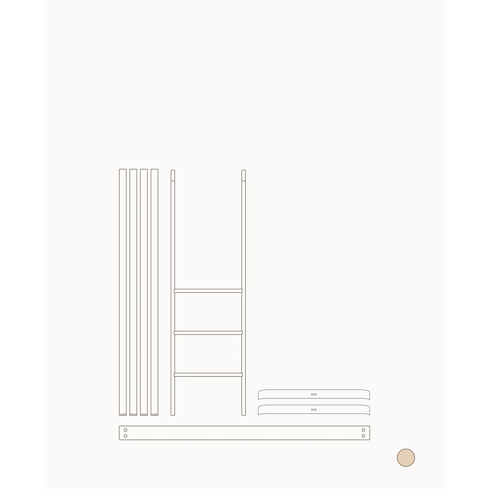 Oliver Furniture - Wood Mini+ Umbauset zum halbhohen Hochbett Eiche