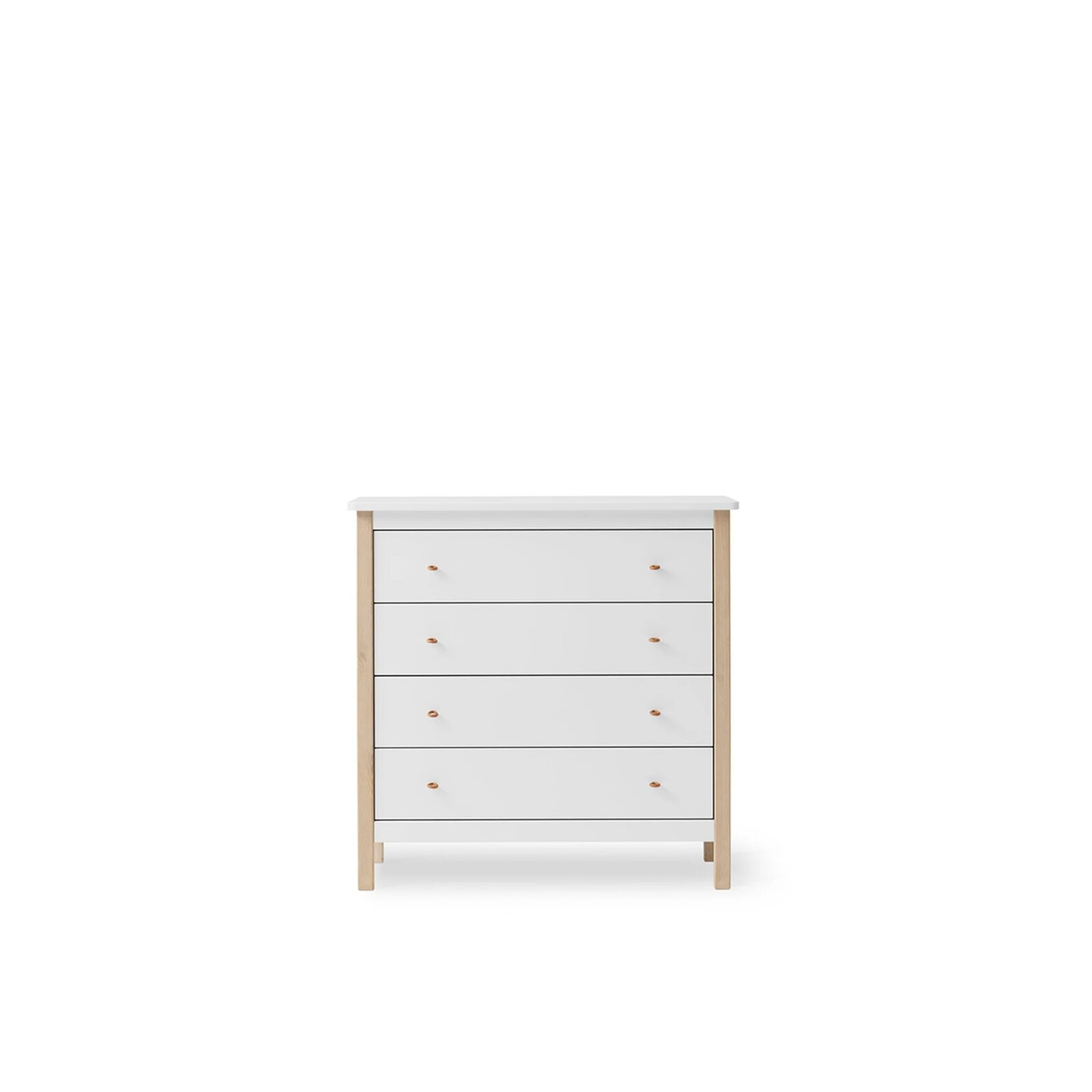 Oliver Furniture - Wood Kommode 4 Schubladen Weiß / Eiche