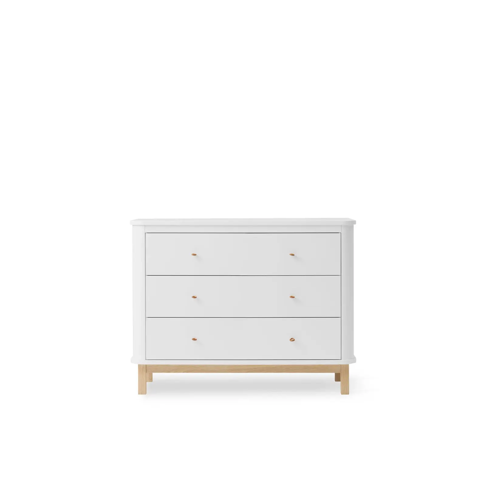 Oliver Furniture - Wood Kommode 3 Schubladen Weiß / Eiche