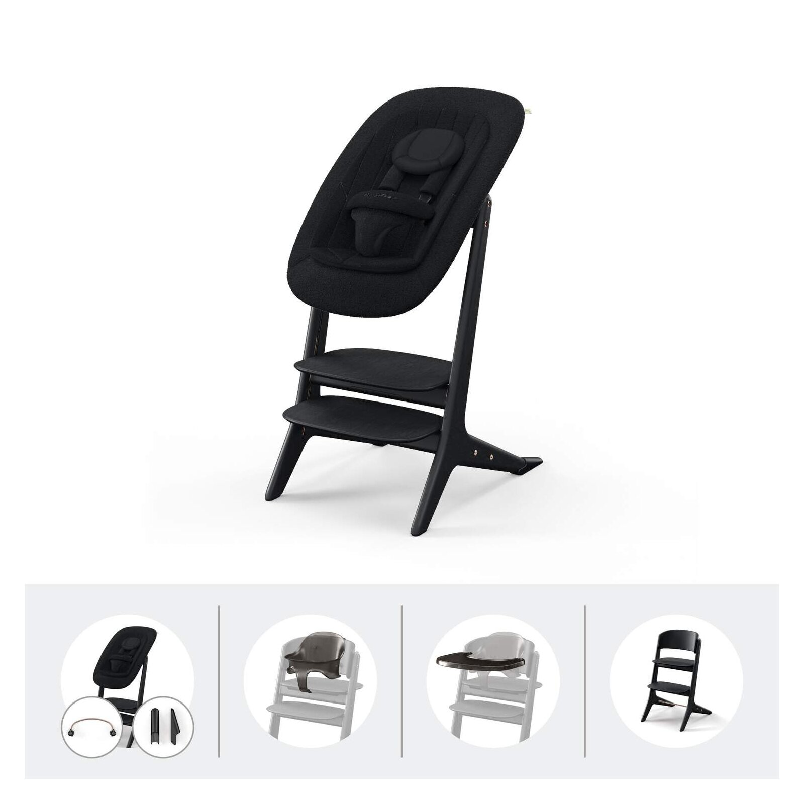 Cybex - Lemo Platinum Hochstuhl 4 in 1 Set Black