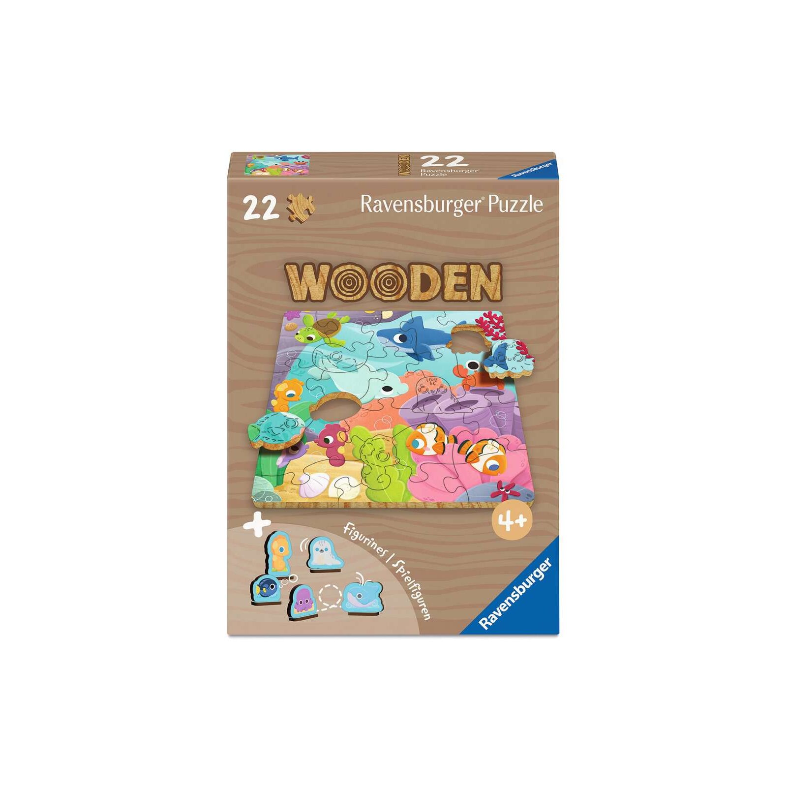 Ravensburger - Puzzle aus Holz - 22 Teile - ab 4 Jahre - Farbenspiel der Meere