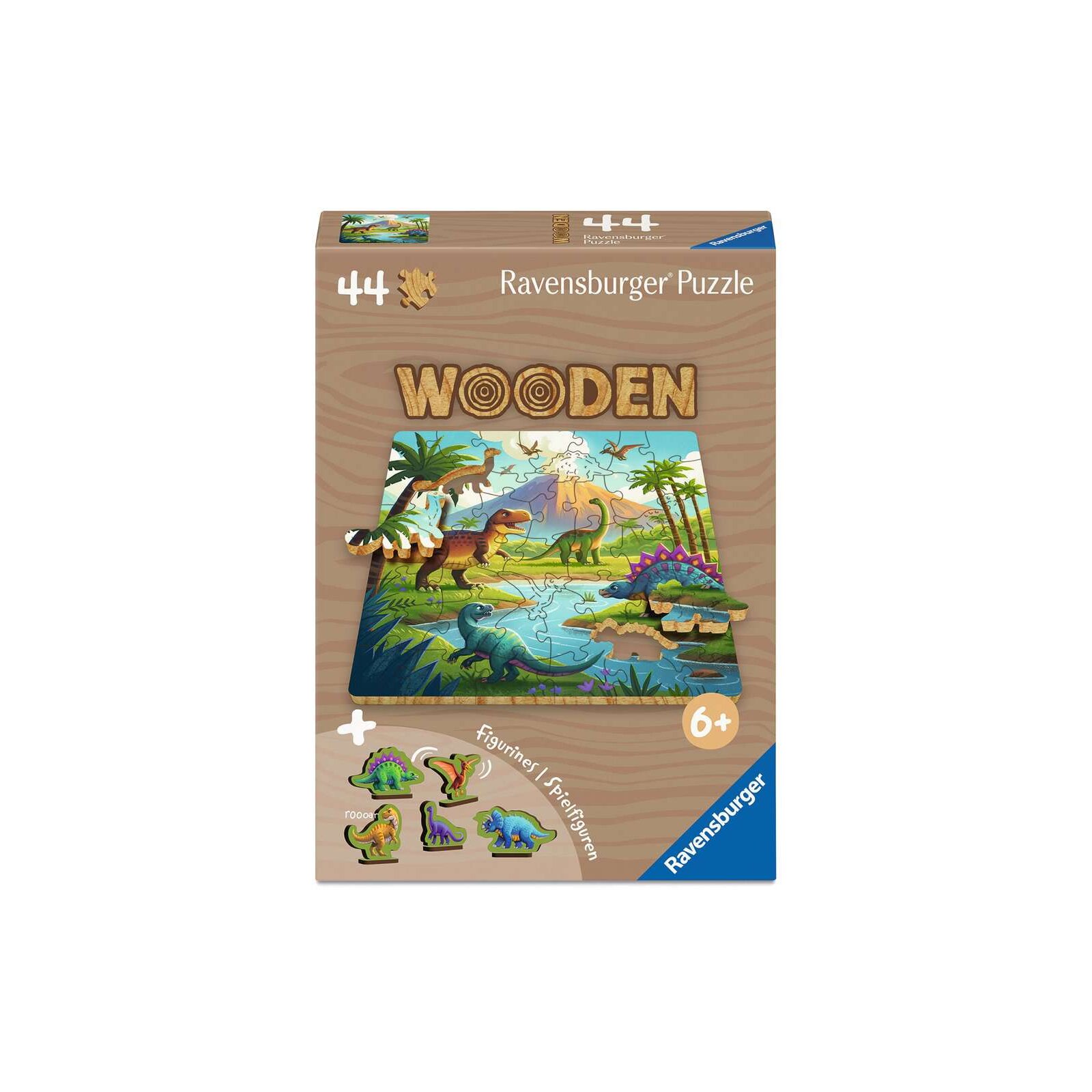 Ravensburger - Puzzle aus Holz - 44 Teile - ab 6 Jahre - Dinosaurier Welt