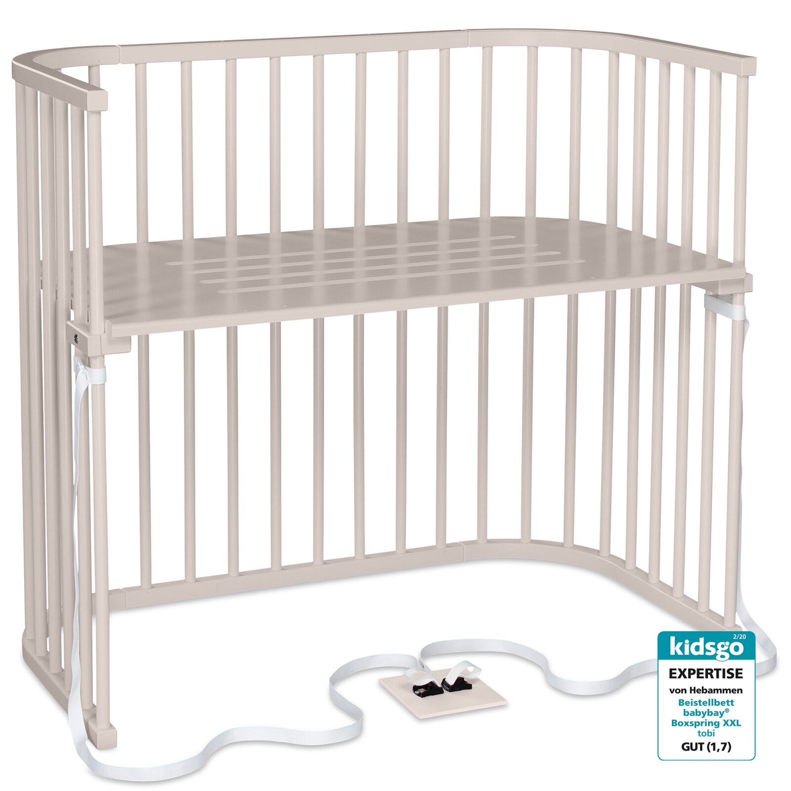 babybay - Beistellbett Boxspring XXL BEIGE-LACKIERT