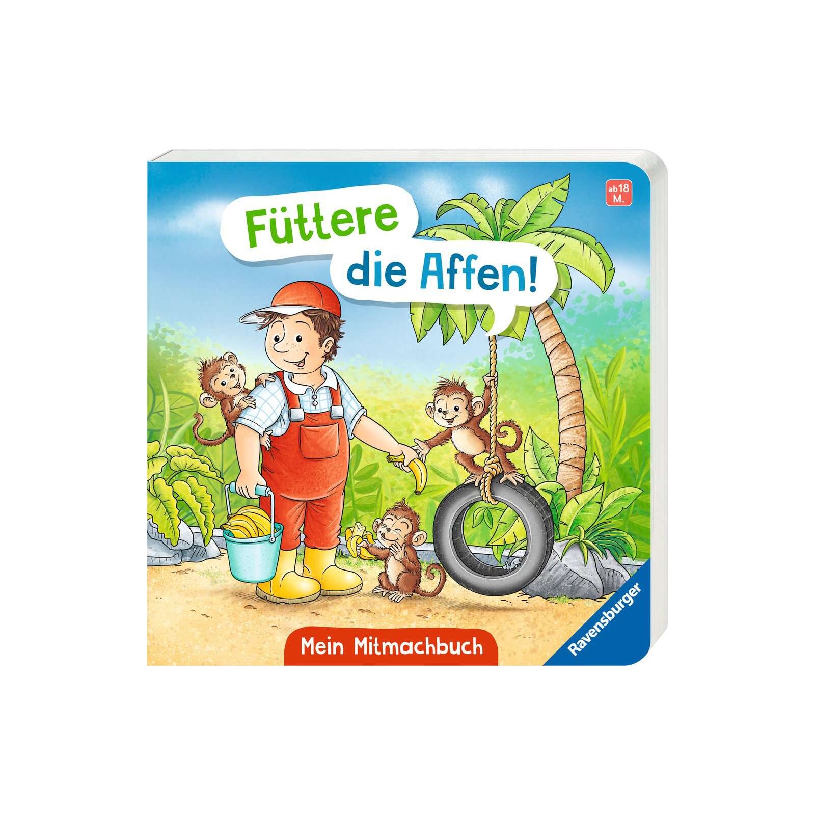 Ravensburger - Füttere die Affen! Mein Zoo-Mitmachbuch