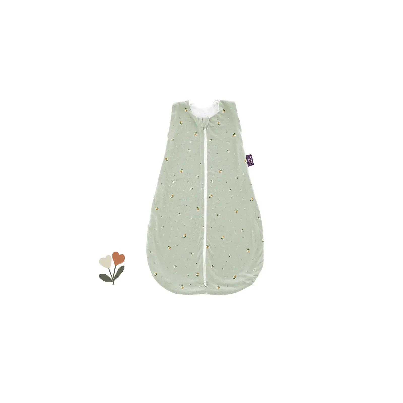 Träumeland - Sommer-Schlafsack Tencel (0,5 TOG) Fiore grün Gr. 60