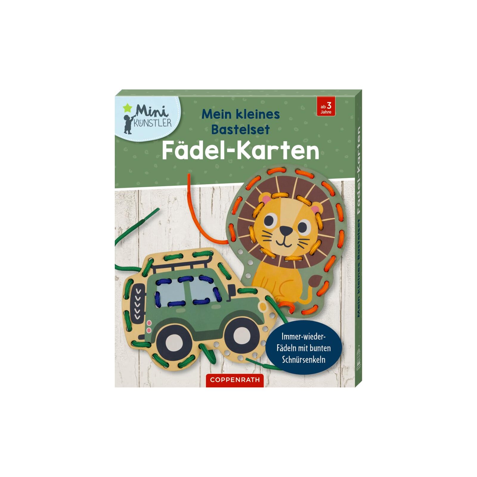 Coppenrath - Mini-Künstler - Mein kleines Bastelset: Fädel-Karten (Löwe/Wagen) (3)
