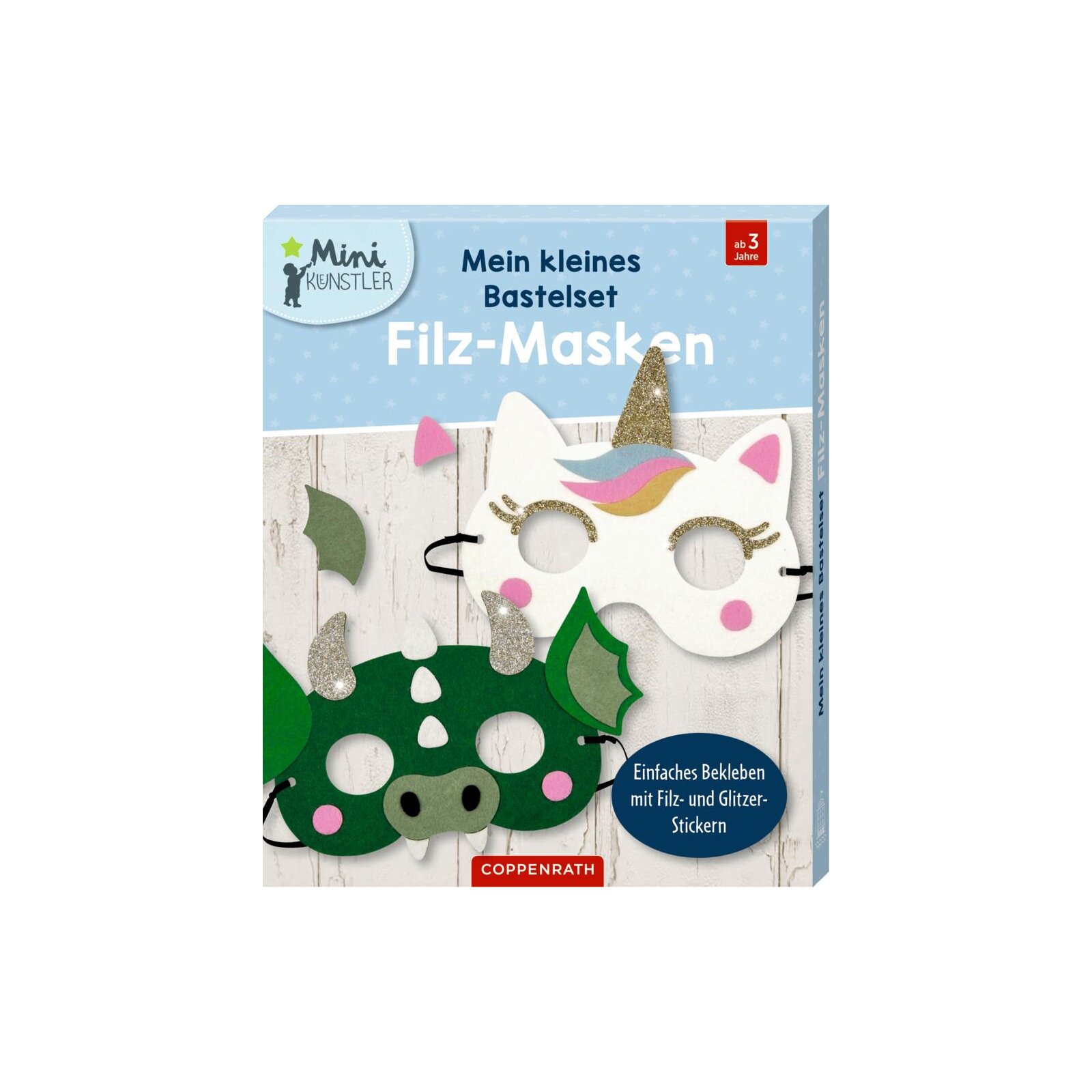 Coppenrath - Mini-Künstler - Mein kleines Bastelset: Filz-Masken (Einhorn/Drache) (3)