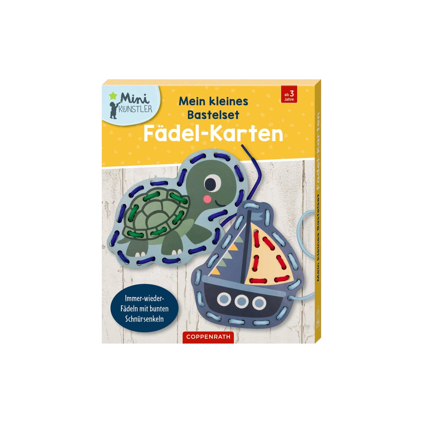 Coppenrath - Mini-Künstler - Mein kleines Bastelset: Fädel-Karten (Schildkröte/Boot) (3)