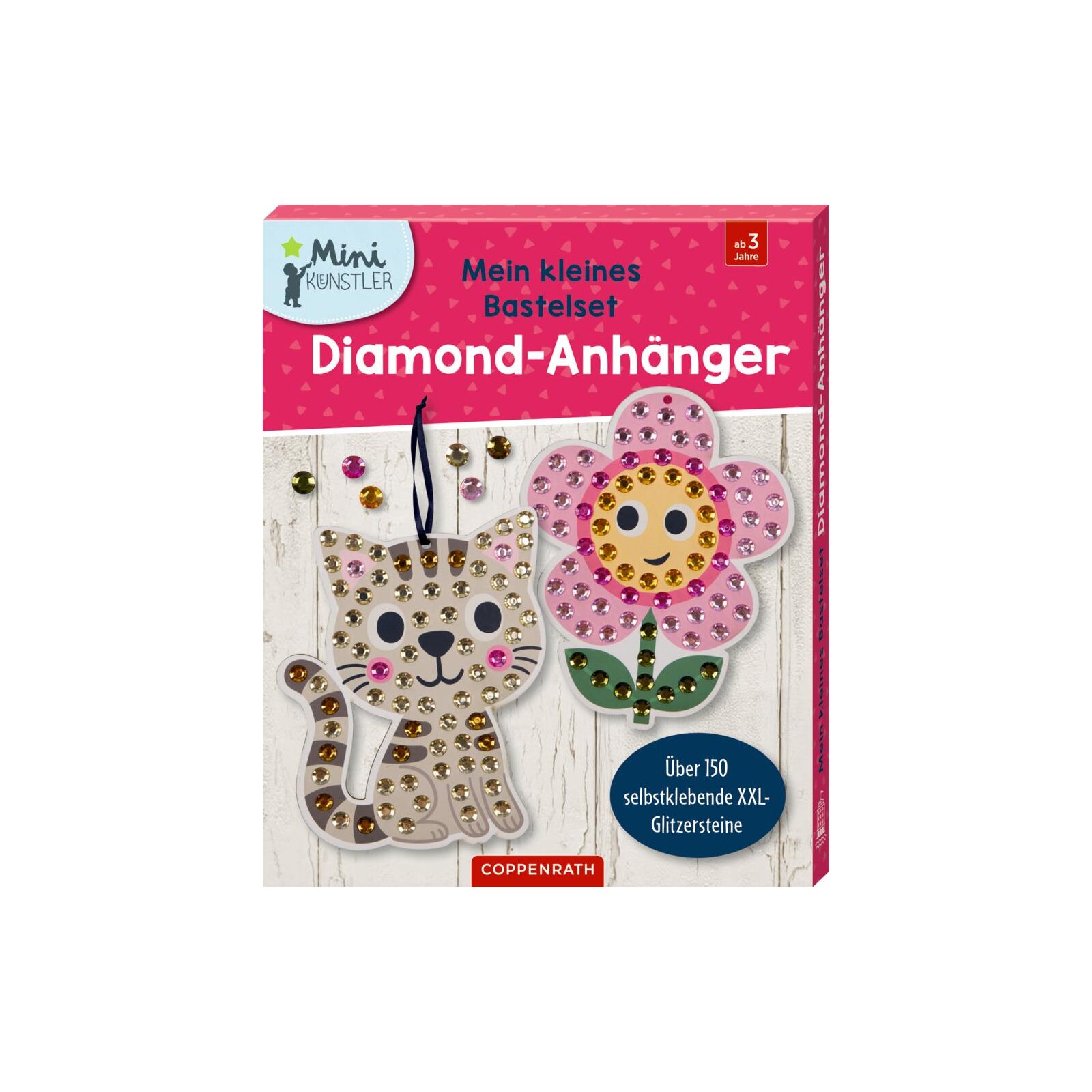 Coppenrath - Mini-Künstler - Mein kleines Bastelset: Diamond-Anhänger (Blume/Katze) (3)