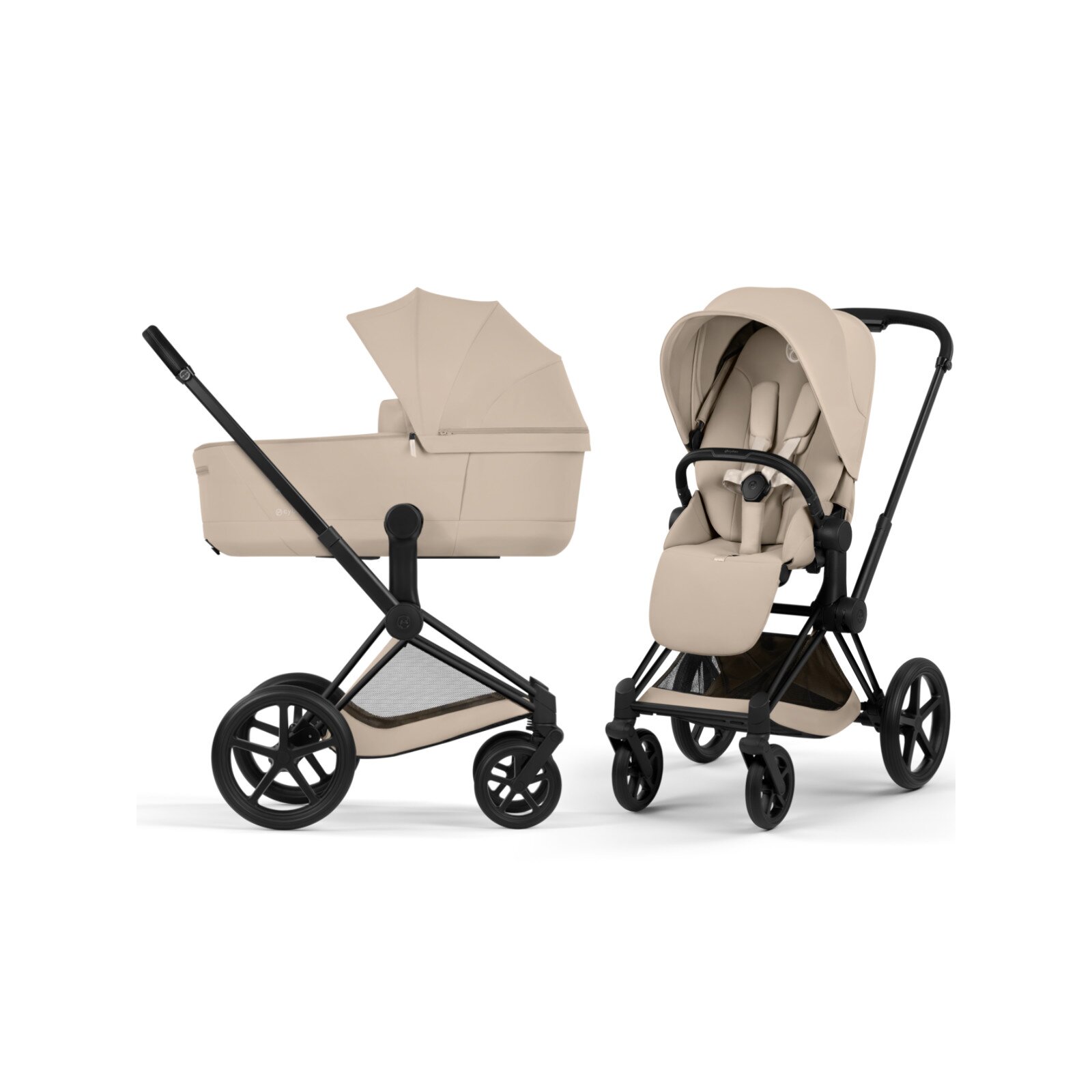 Cybex - Platinum PRIAM 5 Comfort 2 in 1 Kombikinderwagen Matt black Cozy beige