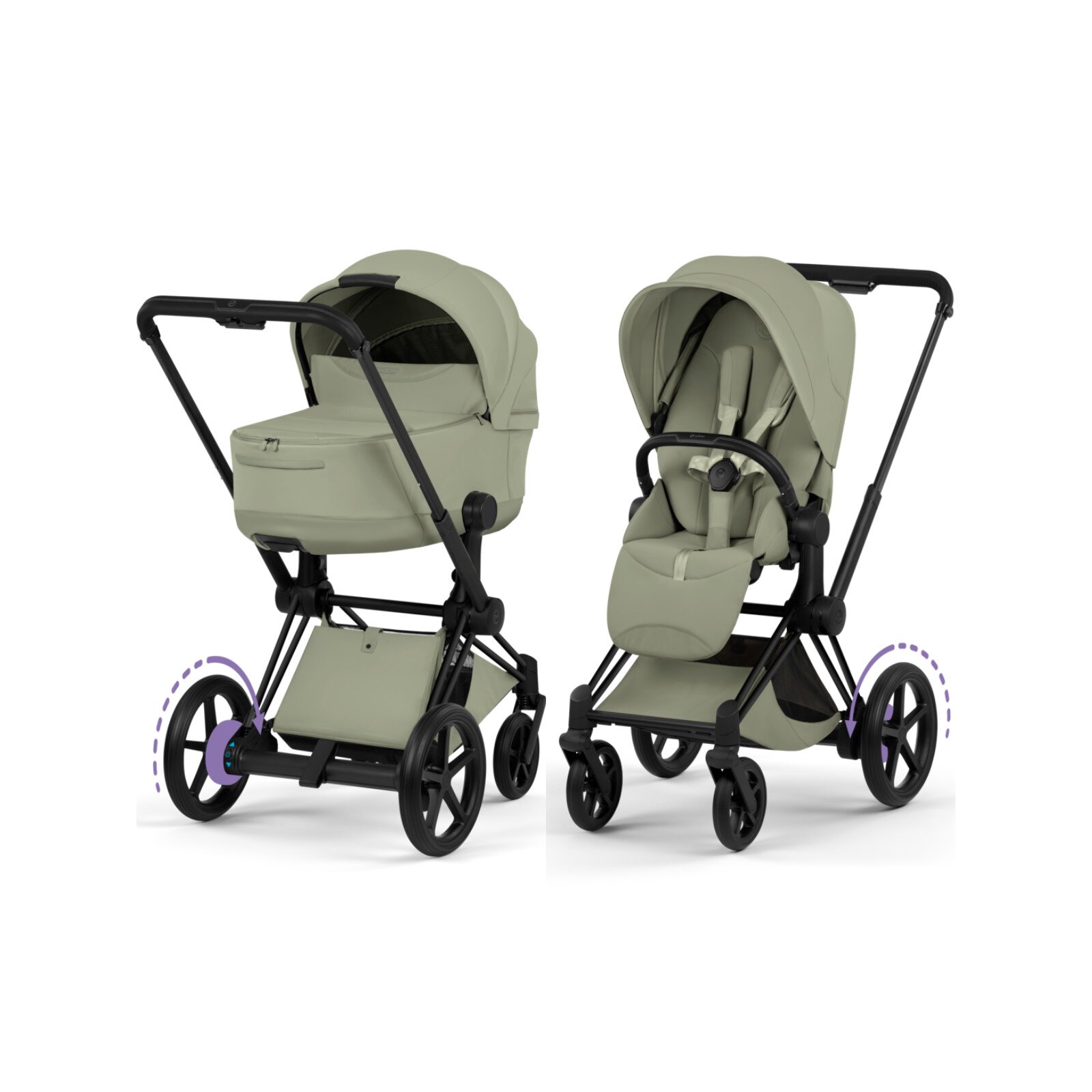 Cybex - Platinum e-PRIAM 5 Style 2 in 1 Kombikinderwagen Sage green