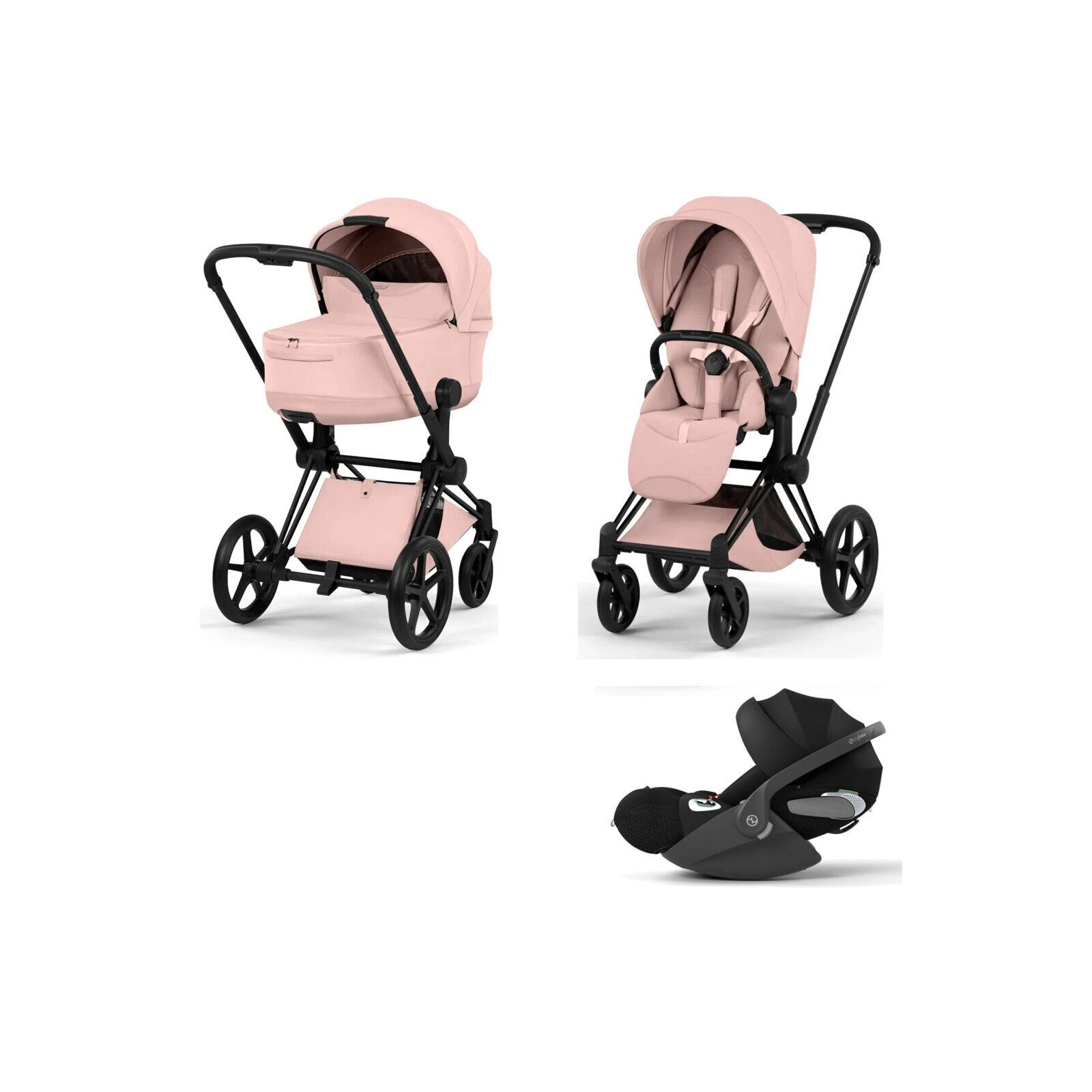 Cybex - Platinum PRIAM 5 Style Kinderwagen Set 3 in 1 inkl. Cybex Cloud T (Peach pink)