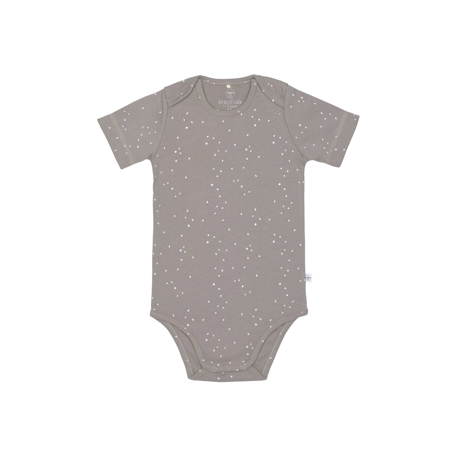 Lässig - Baby Wickelbody Kurzarm - Sprinkle Taupe, 50/56, 0-2 Monate