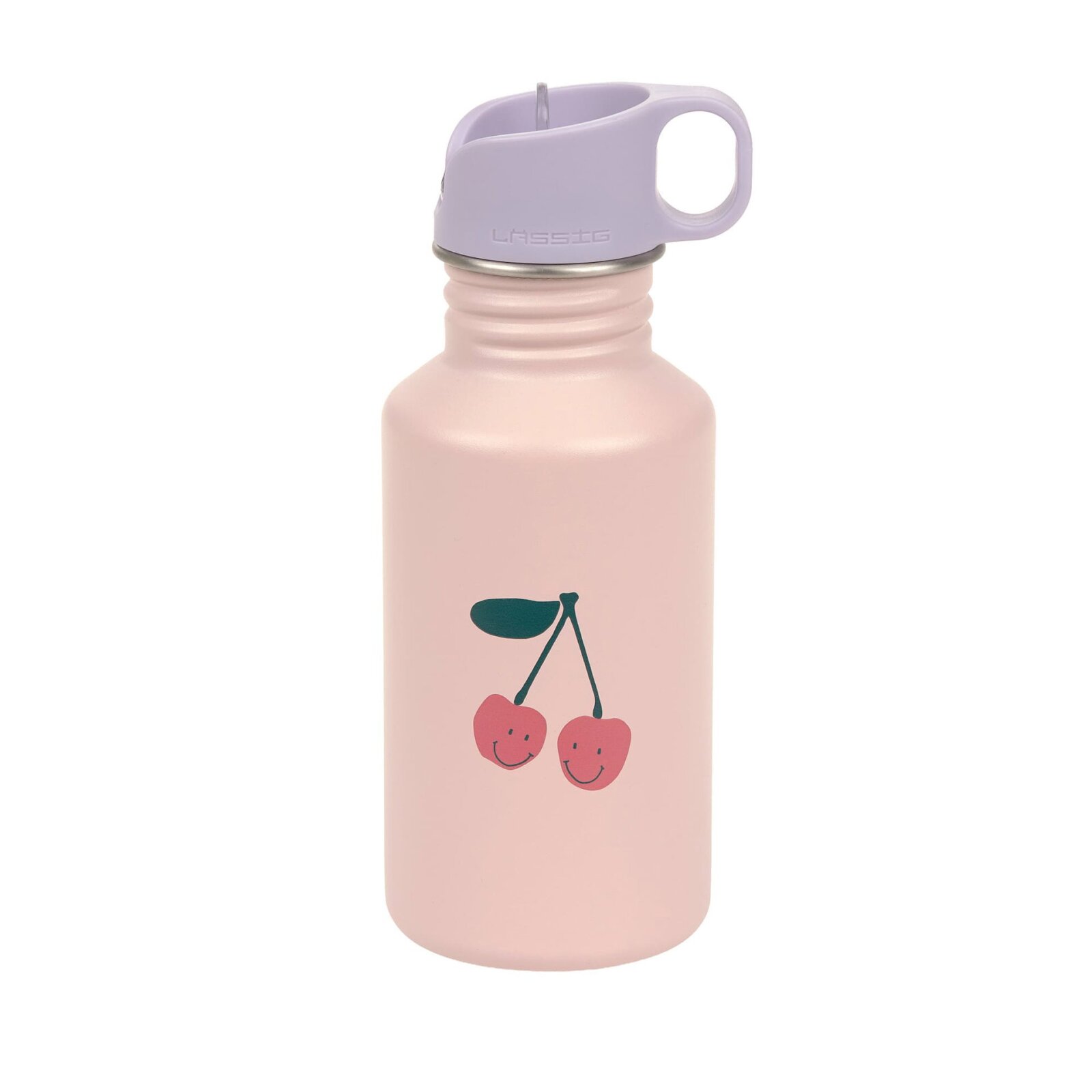 Lässig - Edelstahl Kinder-Trinkflasche Happy Fruits - Cherry, 500 ml, ab 4 Jahren