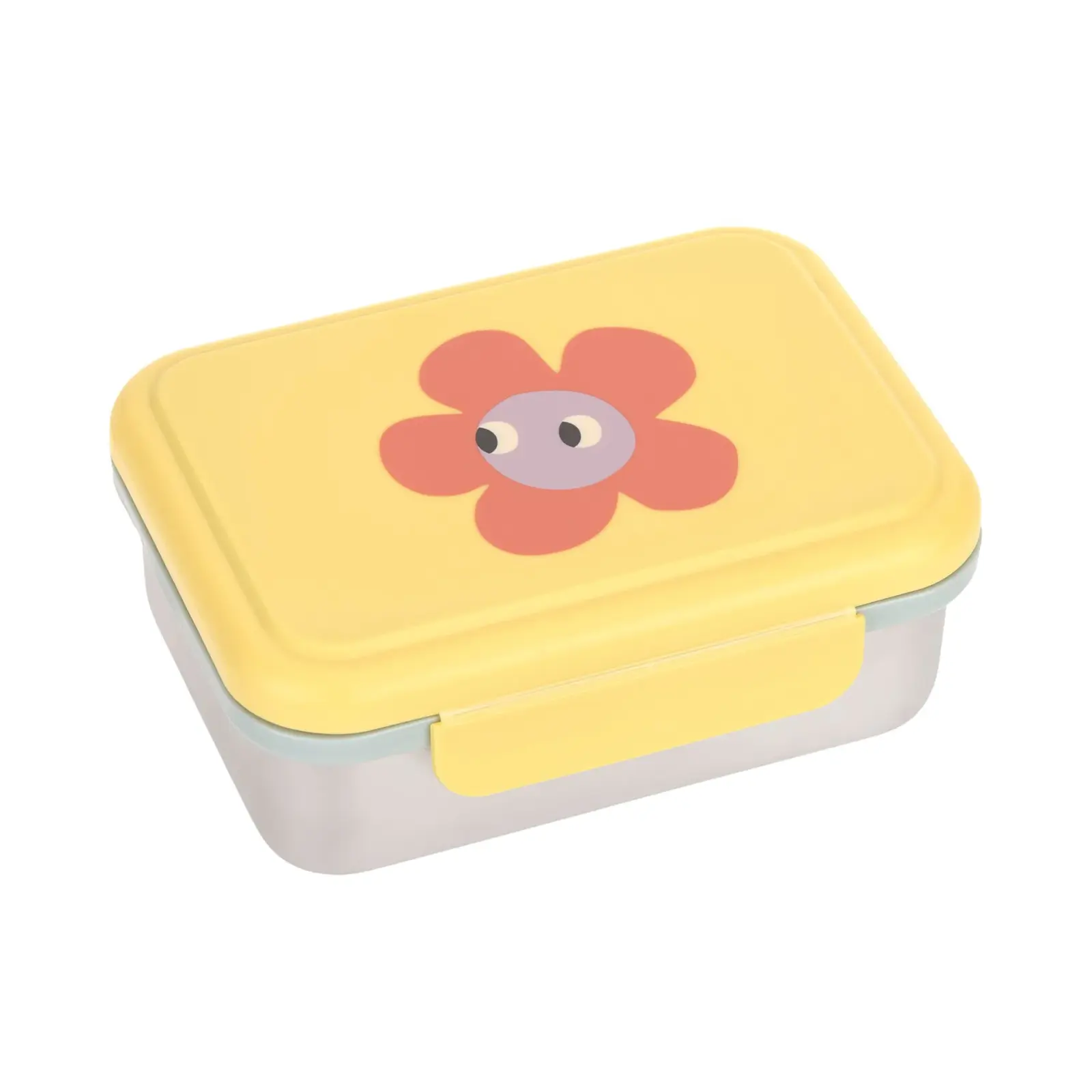 Lässig - Brotdose Kinder - Edelstahl Lunchbox, Happy Trails Blume