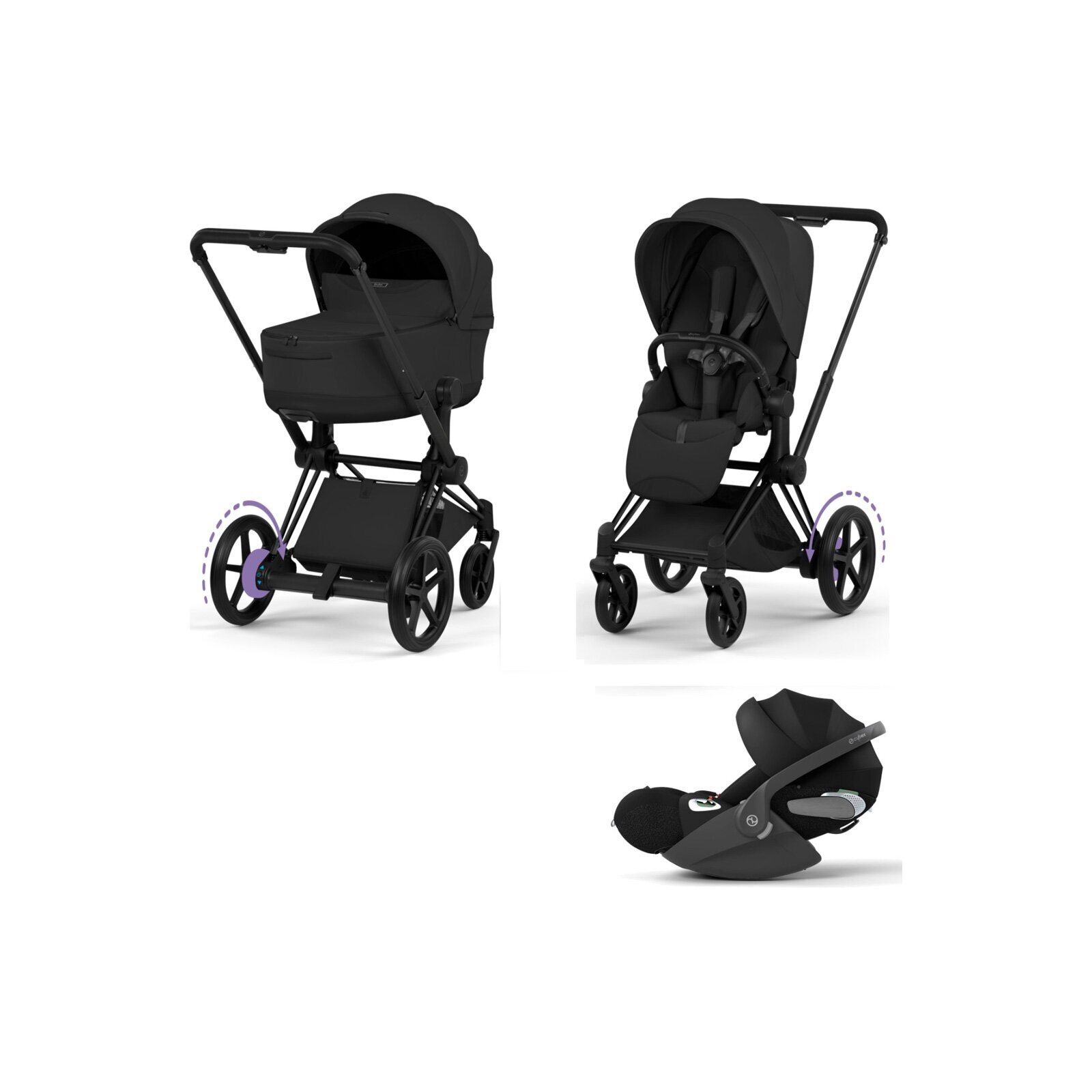 Cybex - Platinum e-PRIAM 5 Style Kinderwagen Set 3 in 1 inkl. Cybex Cloud T (Sepia black)